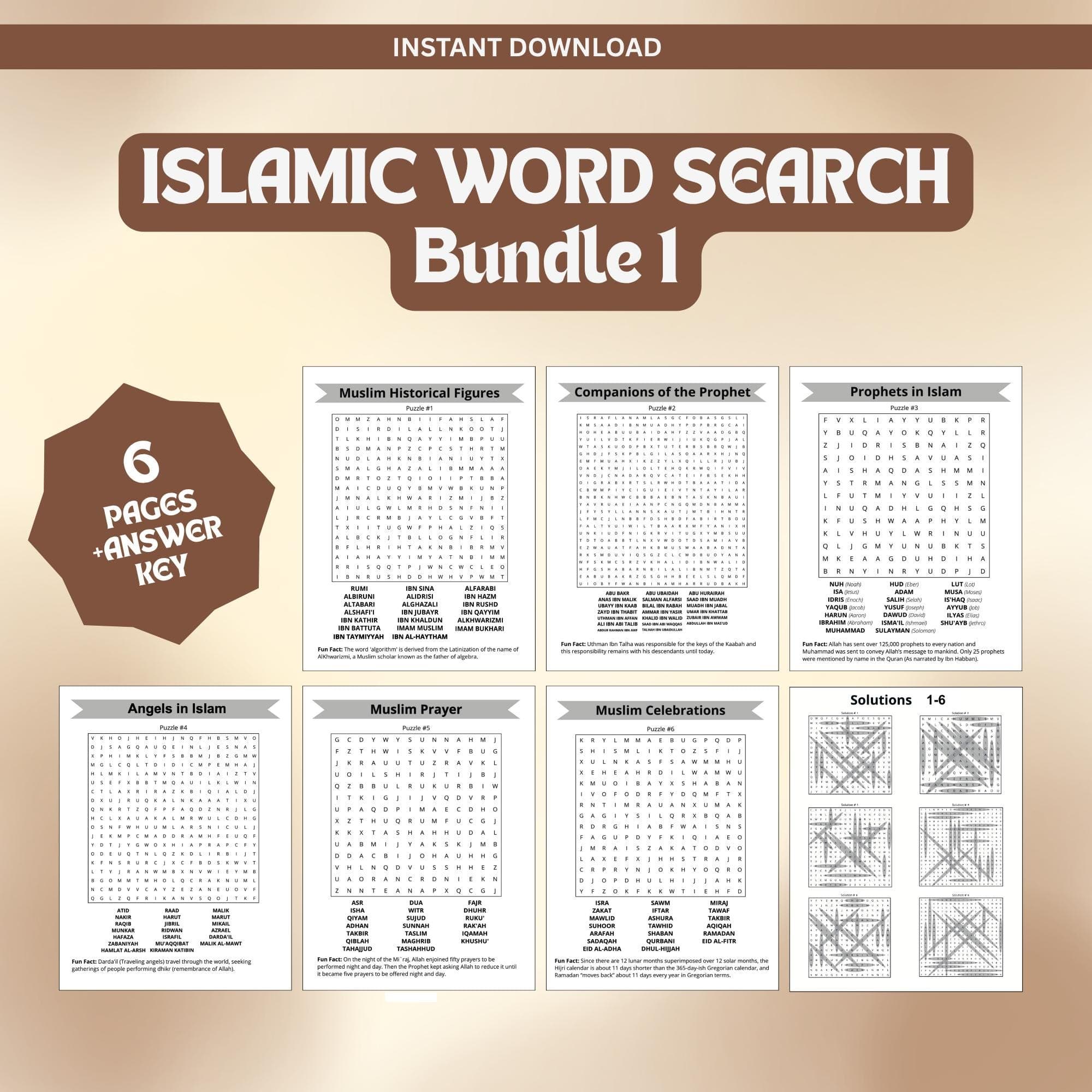 Islamic Word Search Bundle 1, Ramadan Activity, Islamic printable, Islamic Game, Digital Download. - image 3