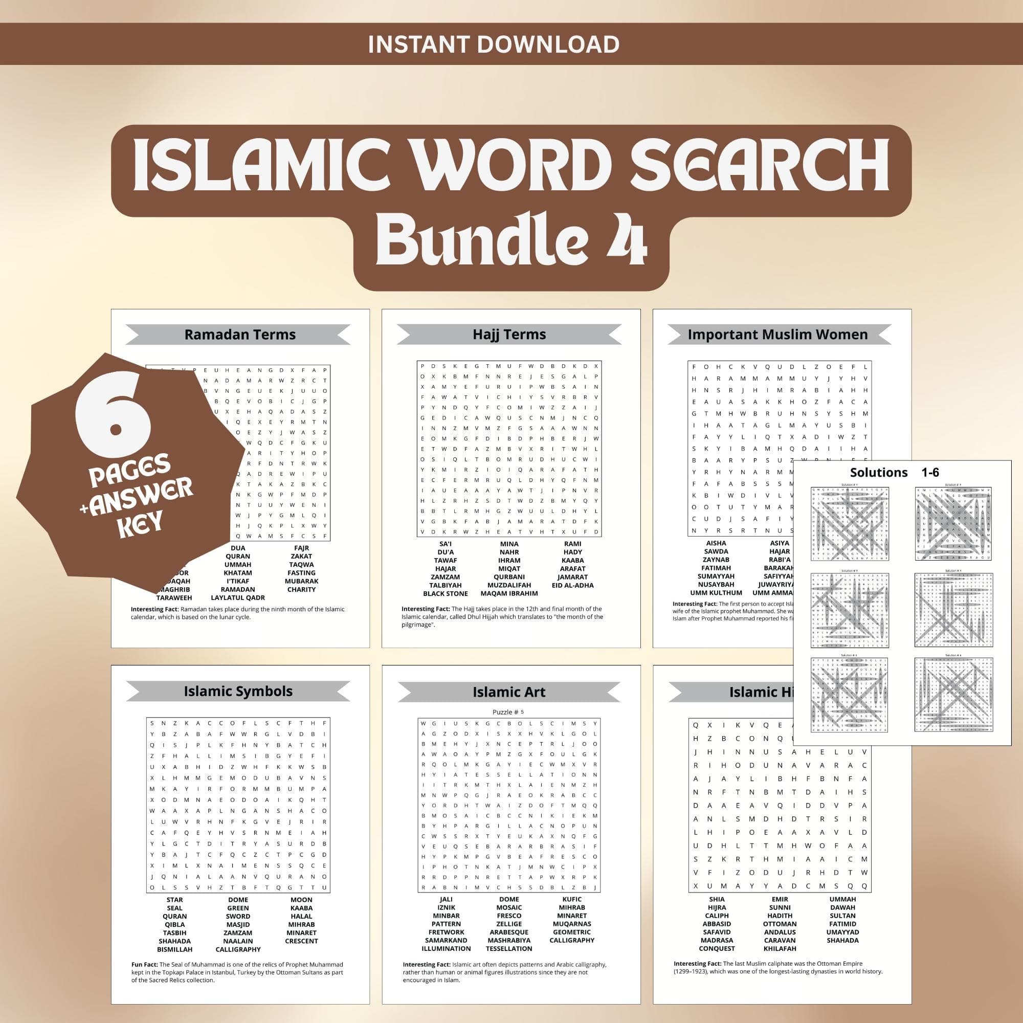 Islamic Word Search Bundle 4, Ramadan Activity, Islamic Printable, Islamic Game, Printable PDF, Digital Download. - image 3