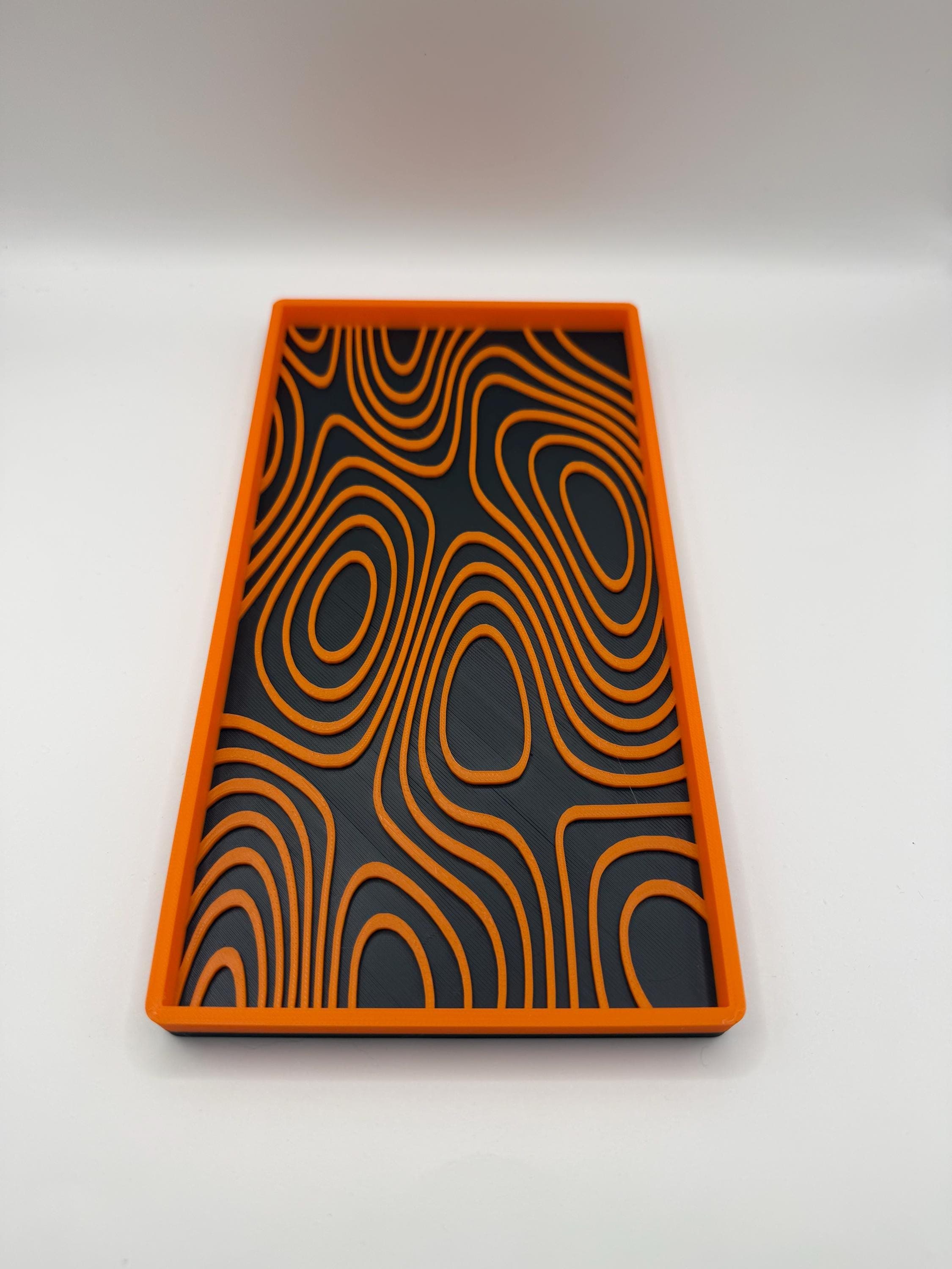 Unique Valet Tray - Modern Desk Catchall - Custom Geometric Design - Nightstand Organizer -  Topographic Accessory Tray - image 4