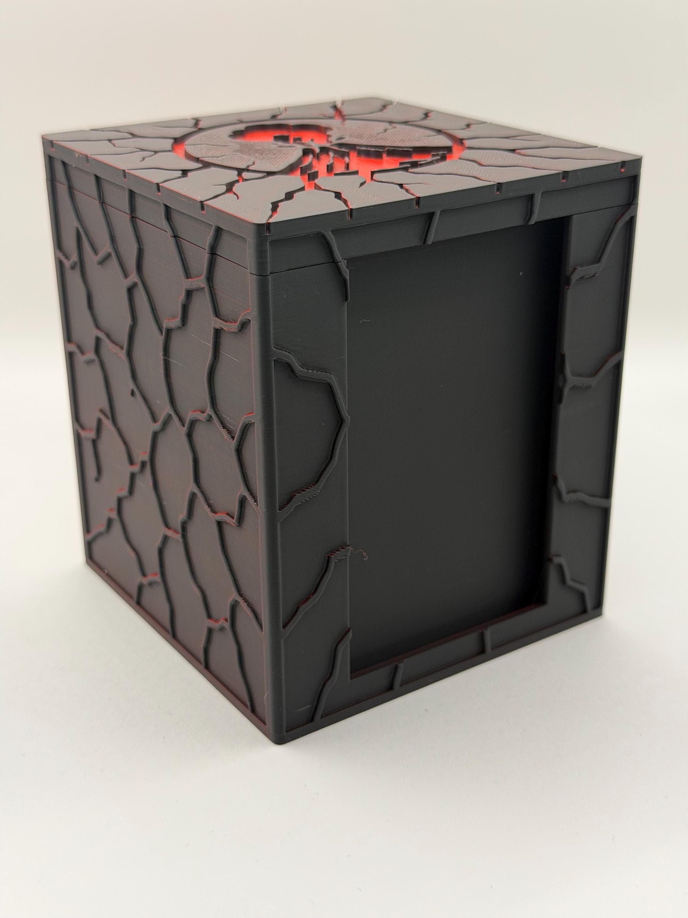 MTG EDH Deck Box | Volcano Lava Theme Deck Box Commander Showcase Display Slot with Toploader | Magnetic Top Fantasy Gaming Cards Organizer - image 4