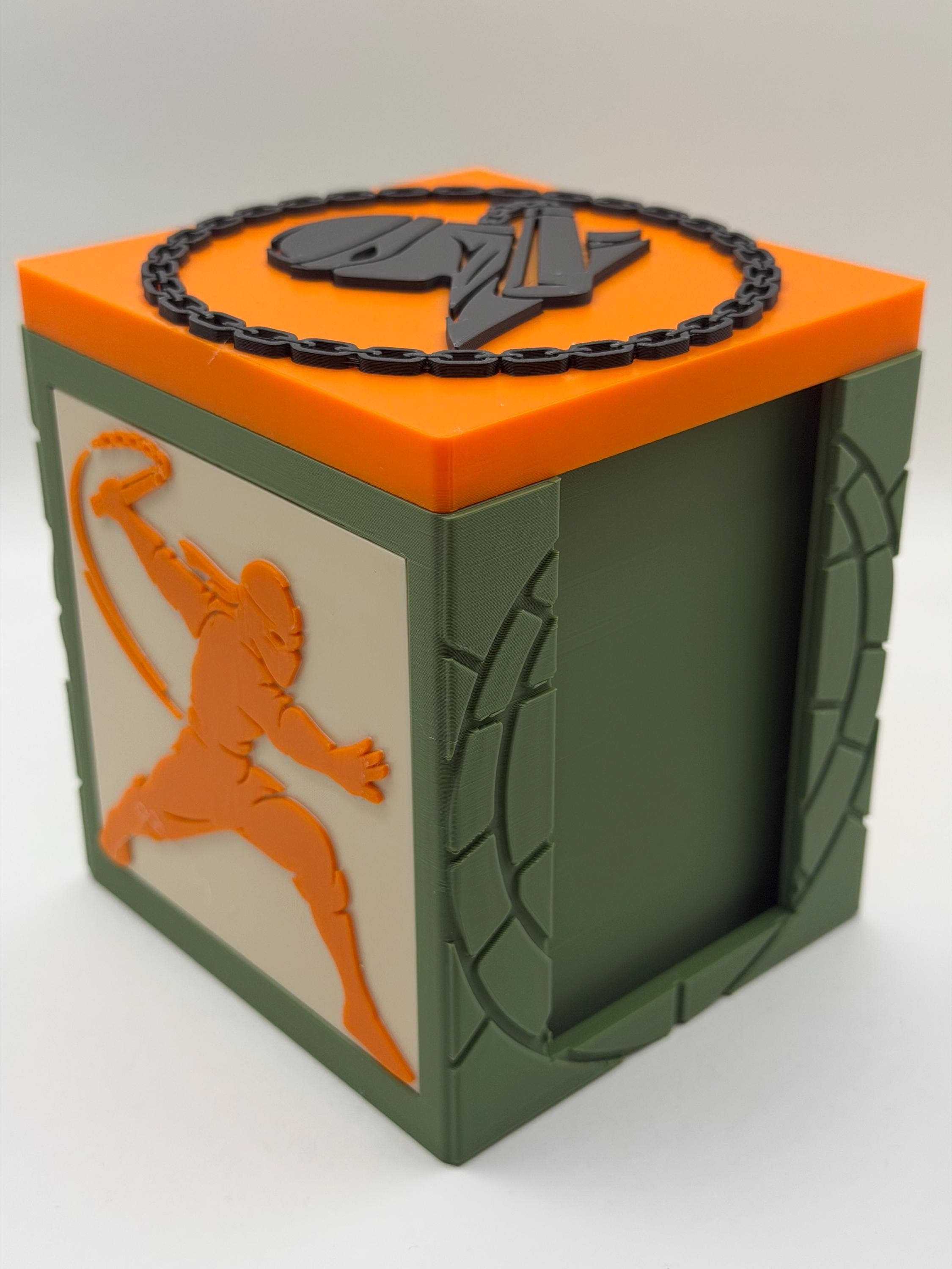 MTG EDH Deck Box | Orange Ninja Theme Deck Box Commander Showcase Display Slot with Toploader | Magnetic Top Gaming Cards Organizer - image 5