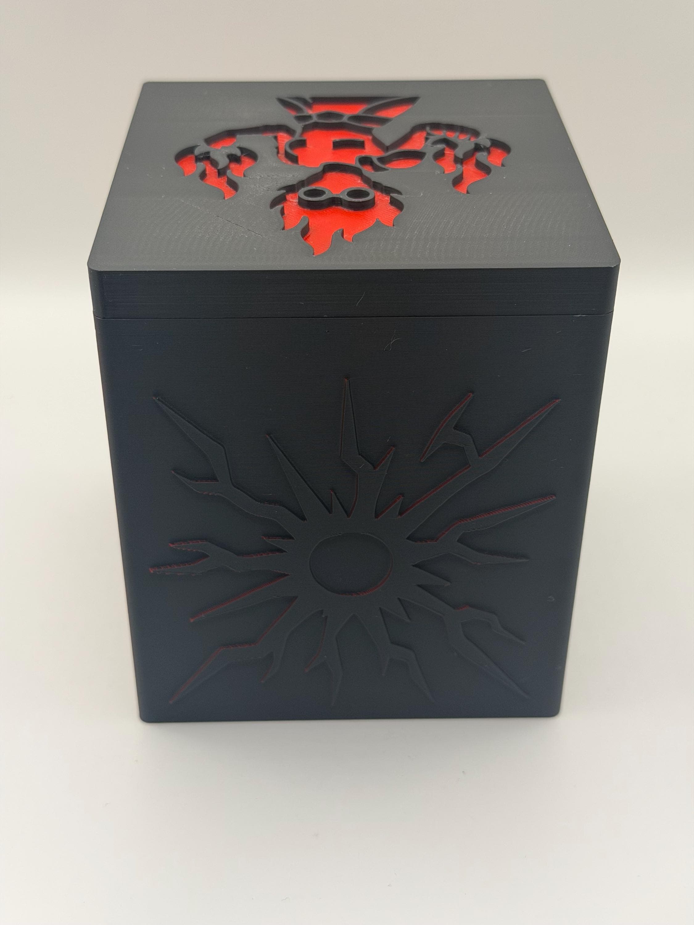 MTG EDH Deck Box | Fire Aggro Theme Deck Box Commander Showcase Display Slot with Toploader | Magnetic Top Fantasy Gaming Cards Organizer - image 5