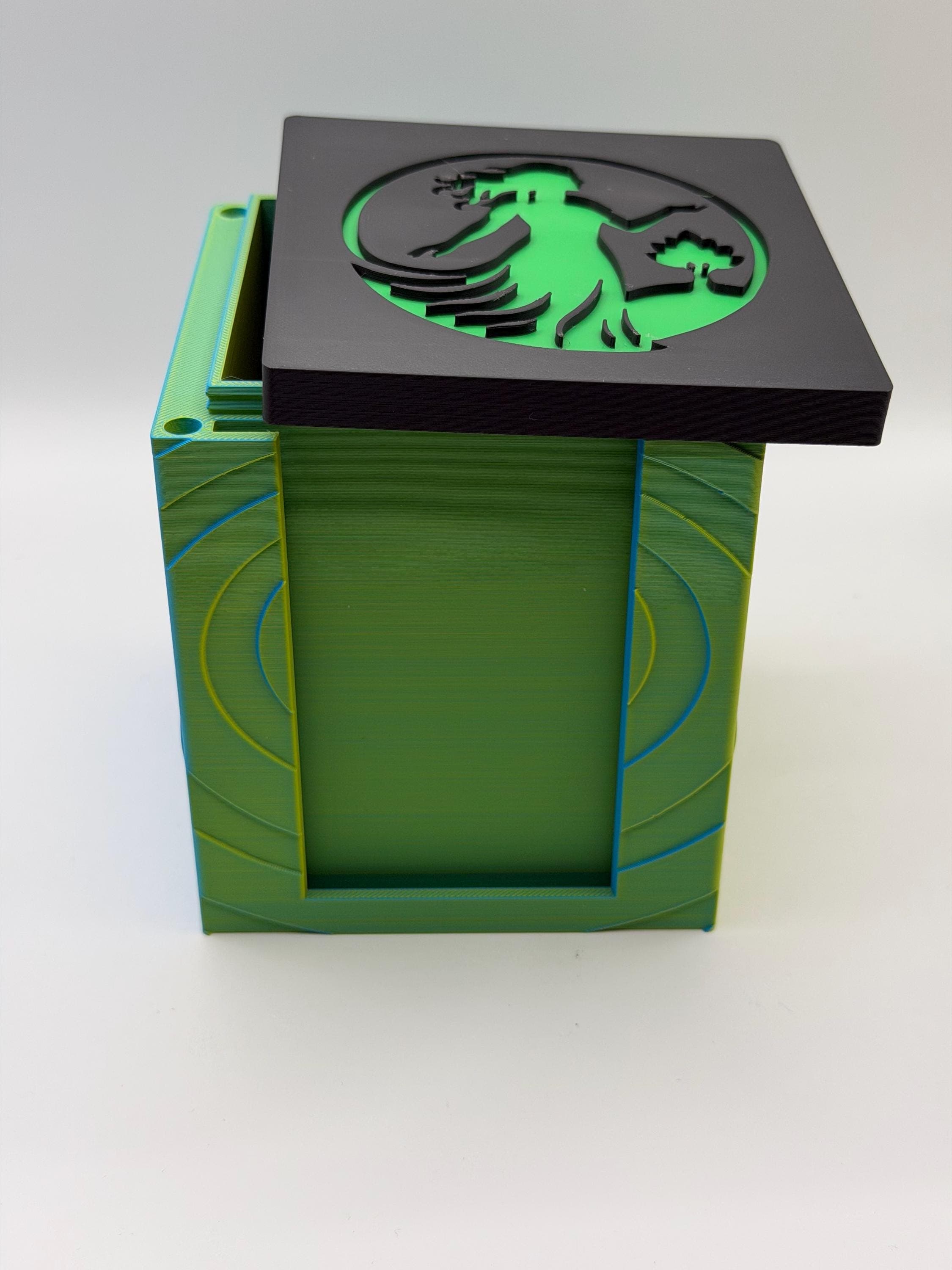 MTG EDH Deck Box | Simic Landfall Theme Deck Box Commander Showcase Display Slot with Toploader |Magnetic Top Fantasy Gaming Cards Organizer - image 3