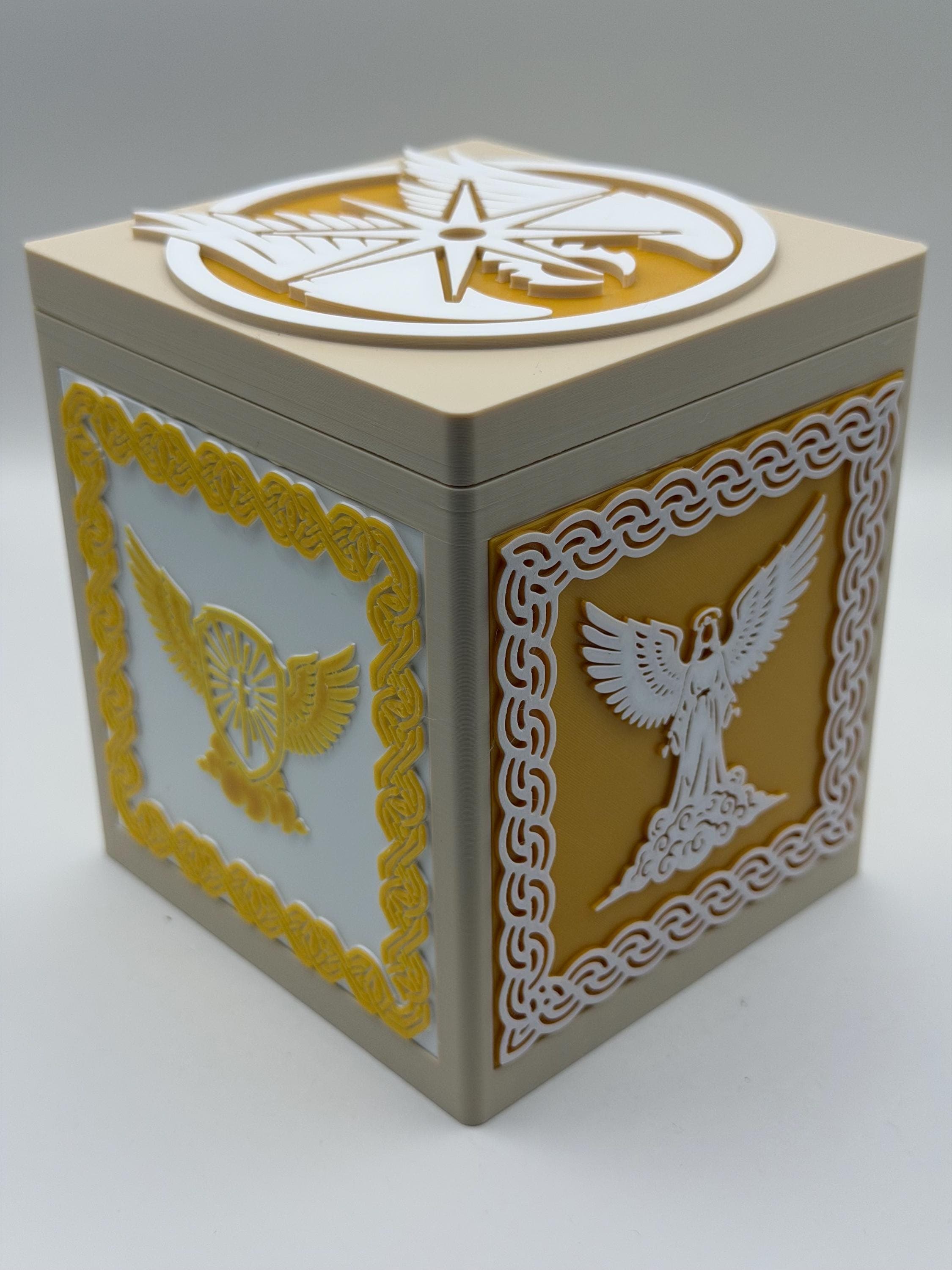 MTG EDH Deck Box | Angel Theme Deck Box Commander Showcase Display Slot with Toploader | Magnetic Top Fantasy Gaming Cards Organizer - image 5