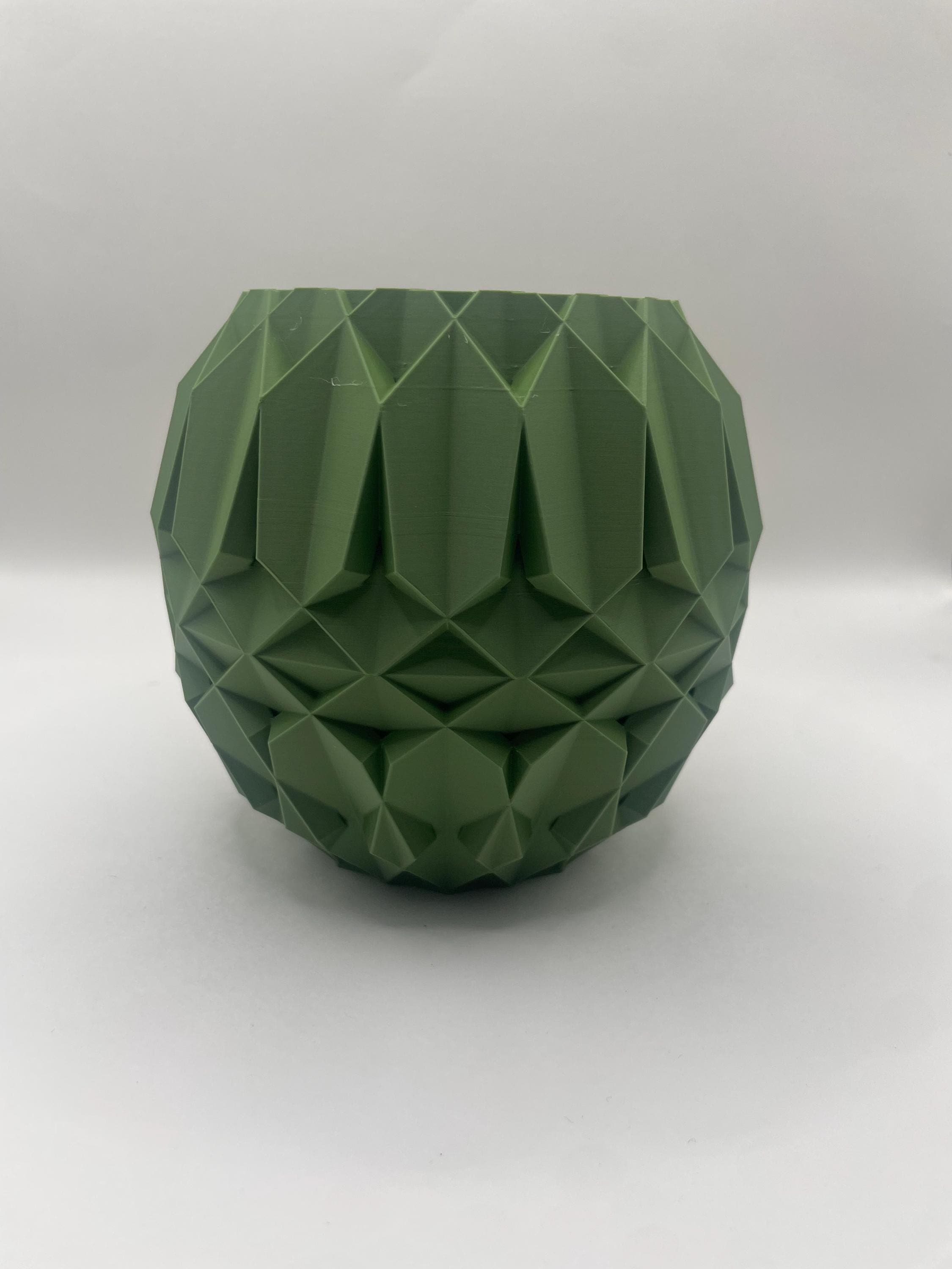 Abstract Design Green Pot, Decorative Flower Vase, Stylish Office Decor, Boho Planter, Housewarming Gift, Unique Desk Decor - image 4