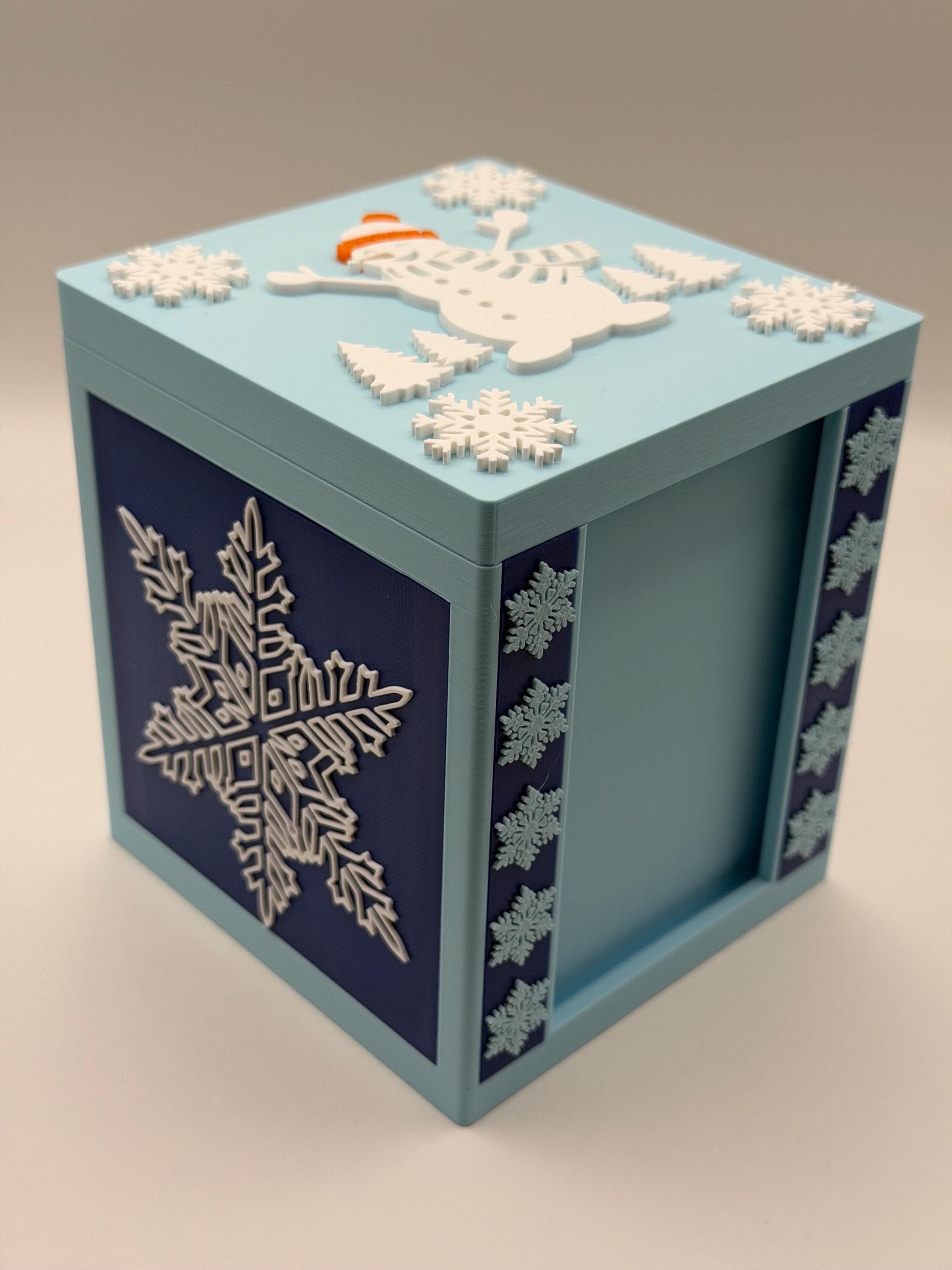 MTG EDH Deck Box | Frost Winter Snowman Theme Deck Box Commander Showcase Display Slot with Toploader | Magnetic Top Gaming Cards Organizer - image 4