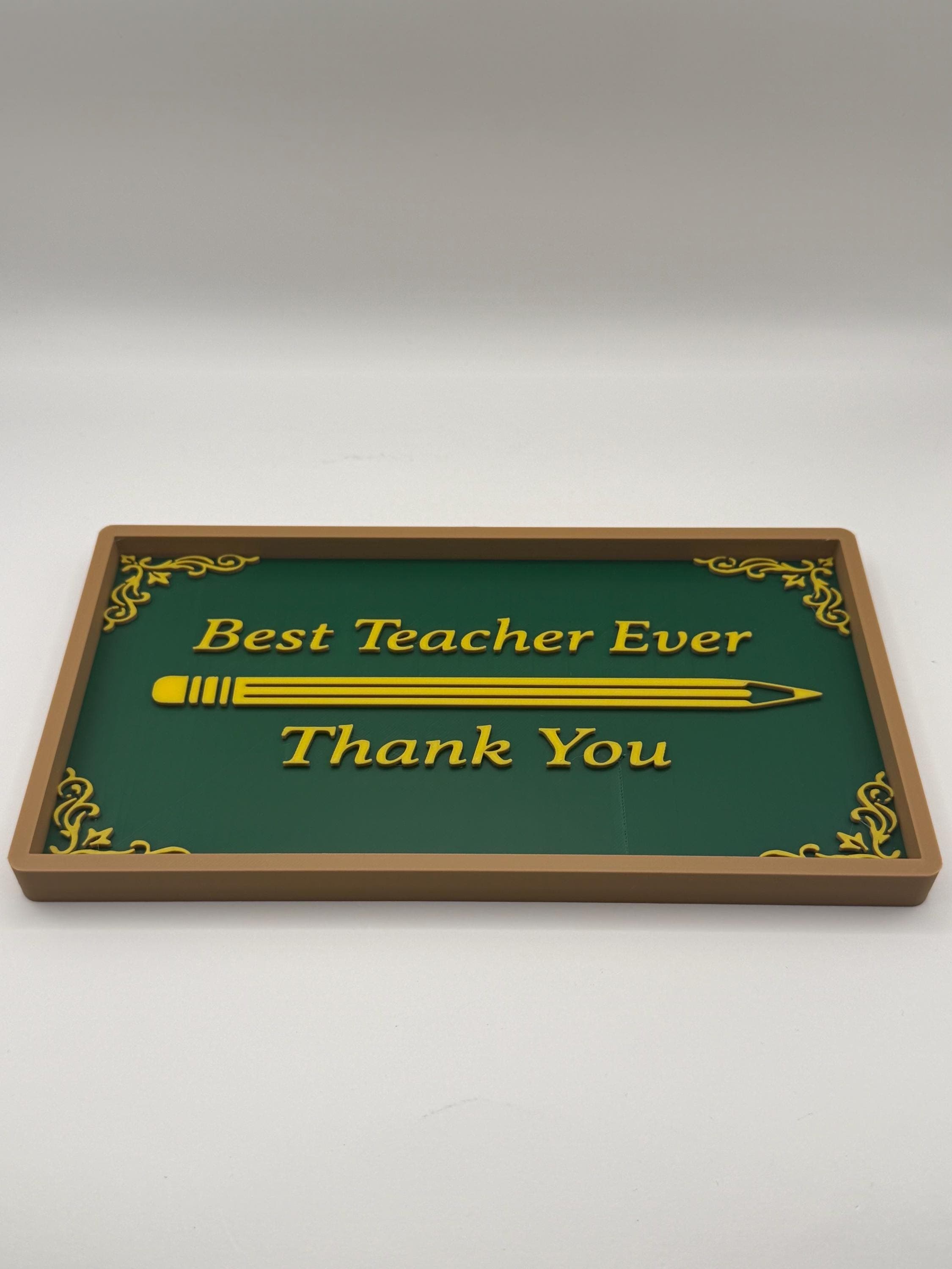 Best Teacher Ever Desk Valet Tray - Teacher Gift - 3D Printed Catchall Organizer - Classroom Decor - image 3