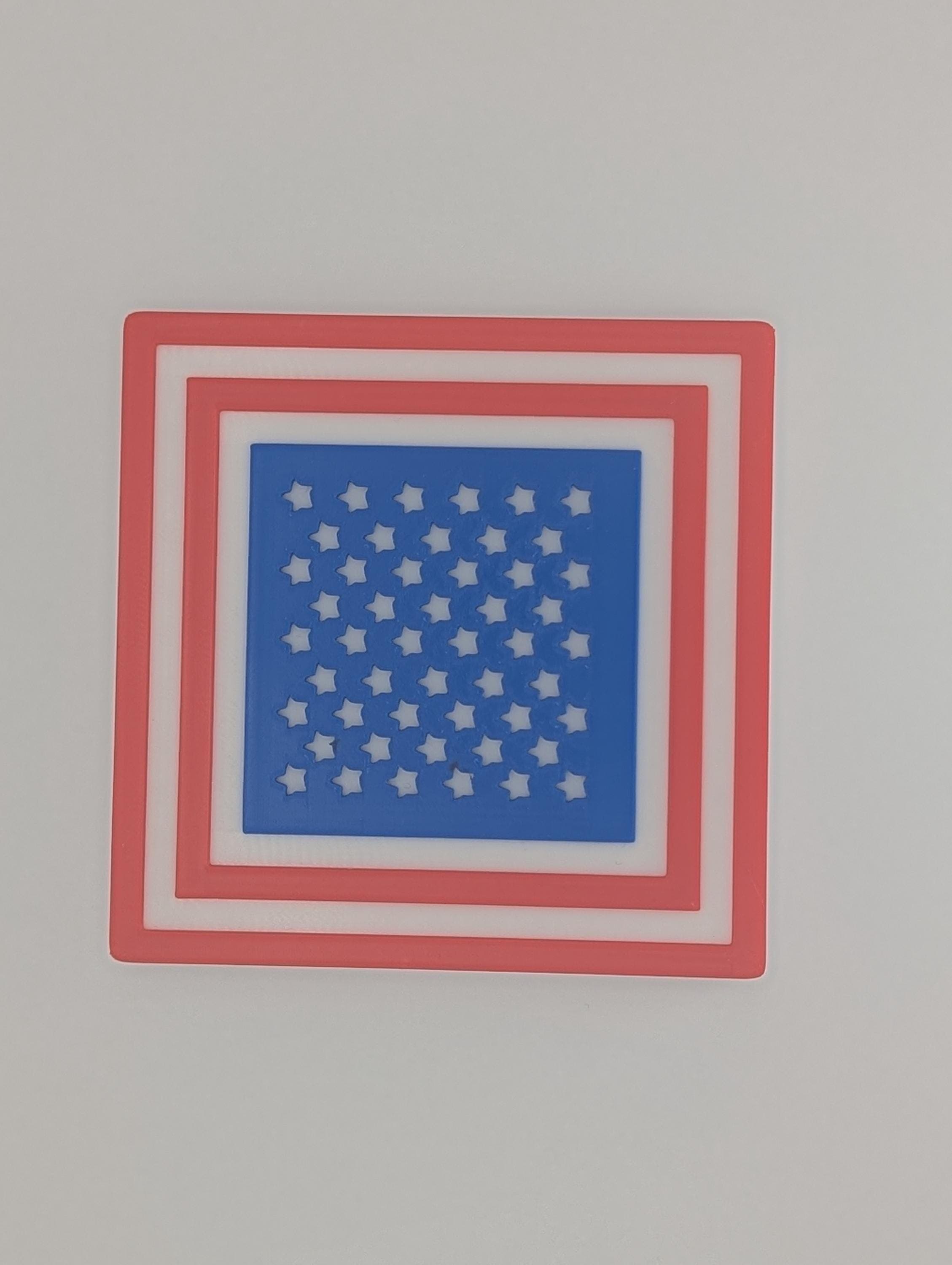American Flag Coasters Set of 6 | USA Patriotic Drink Coasters | Fourth of July Decor | Hostess Gift | Red White Blue Home Decor - image 5