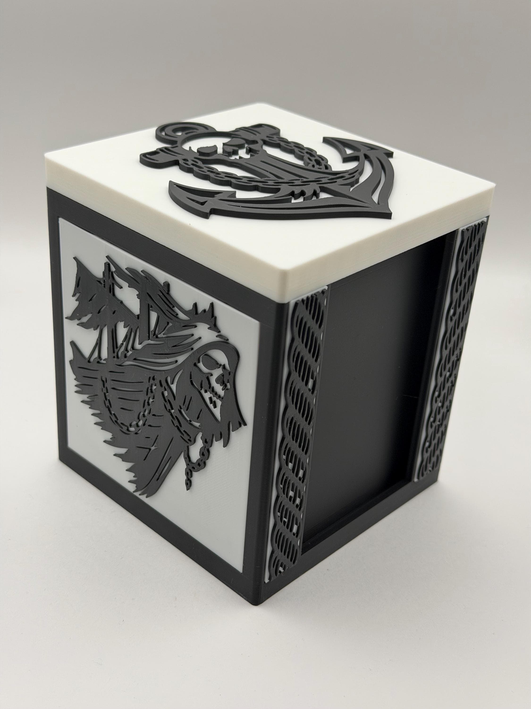 MTG EDH Deck Box | Pirate Theme Deck Box Commander Showcase Display Slot with Toploader | Magnetic Top Fantasy Gaming Cards Organizer - image 4