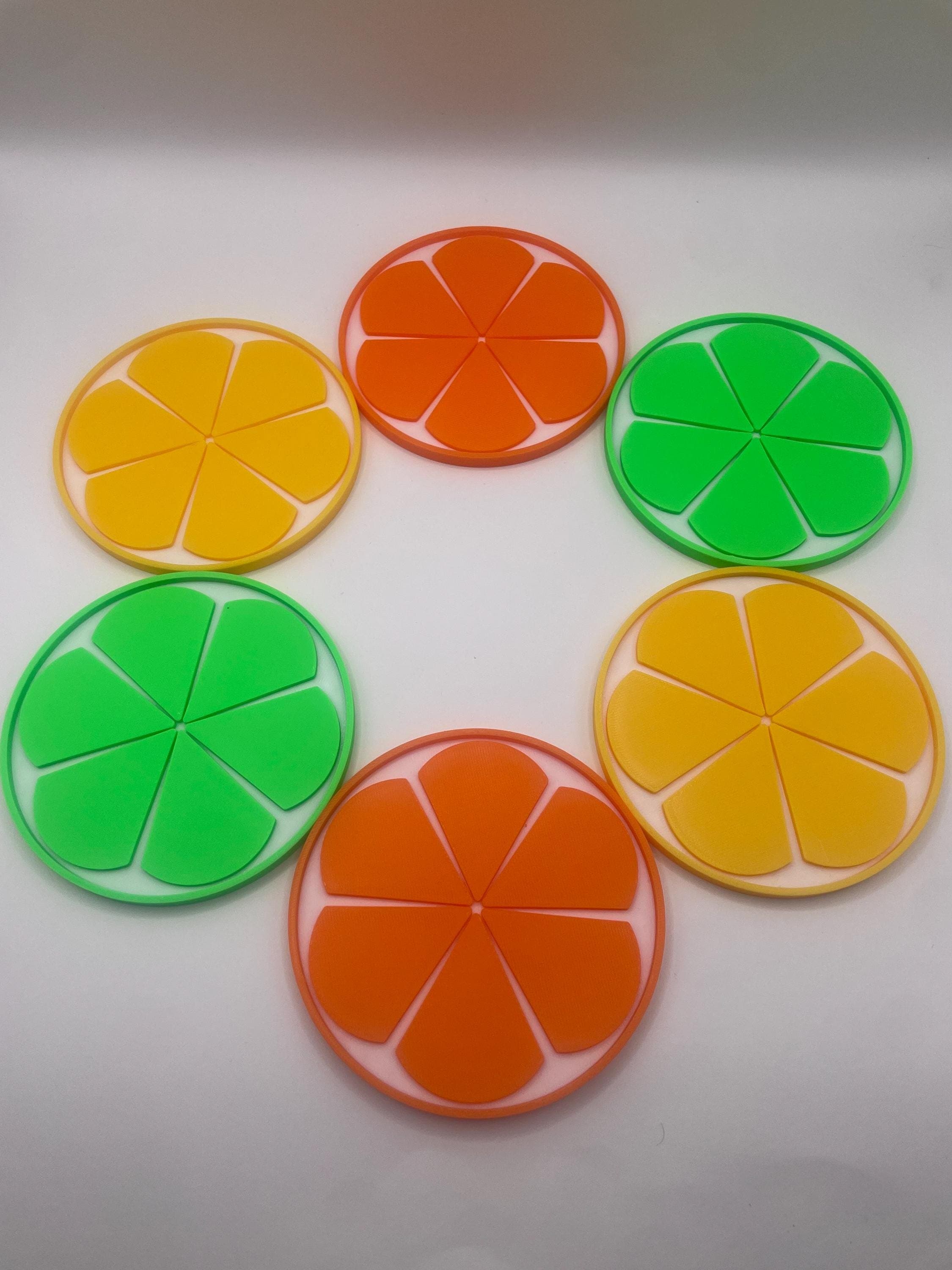 Citrus Coasters, Set of 6, Fruit Slice Coasters, Lemon Lime Orange Coaster Set, Unique Kitchen Decor, Gift for Her, Housewarming Gift - image 3