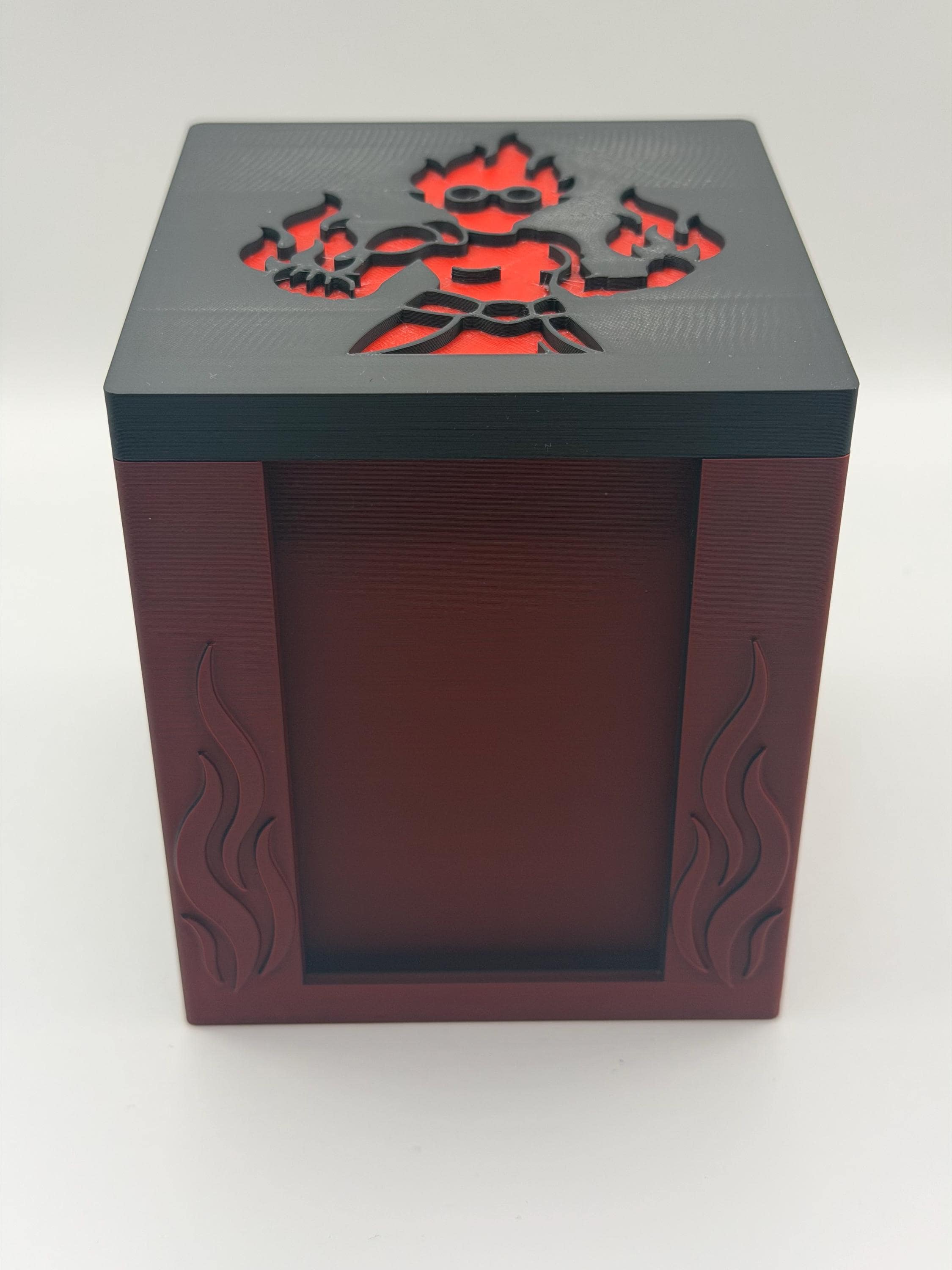 MTG EDH Deck Box | Fire Aggro Theme Deck Box Commander Showcase Display Slot with Toploader | Magnetic Top Fantasy Gaming Cards Organizer - image 3