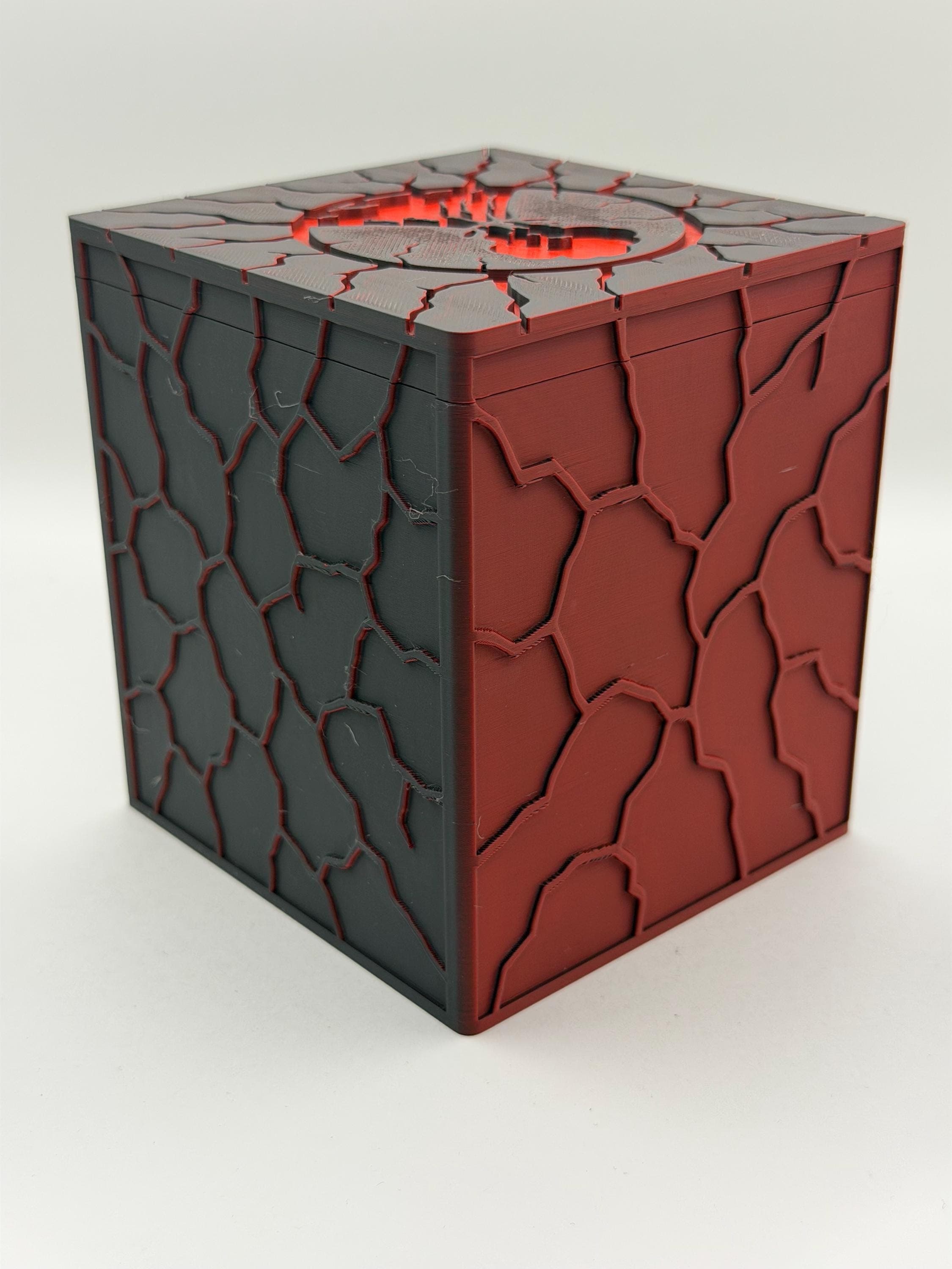 MTG EDH Deck Box | Volcano Lava Theme Deck Box Commander Showcase Display Slot with Toploader | Magnetic Top Fantasy Gaming Cards Organizer - image 5