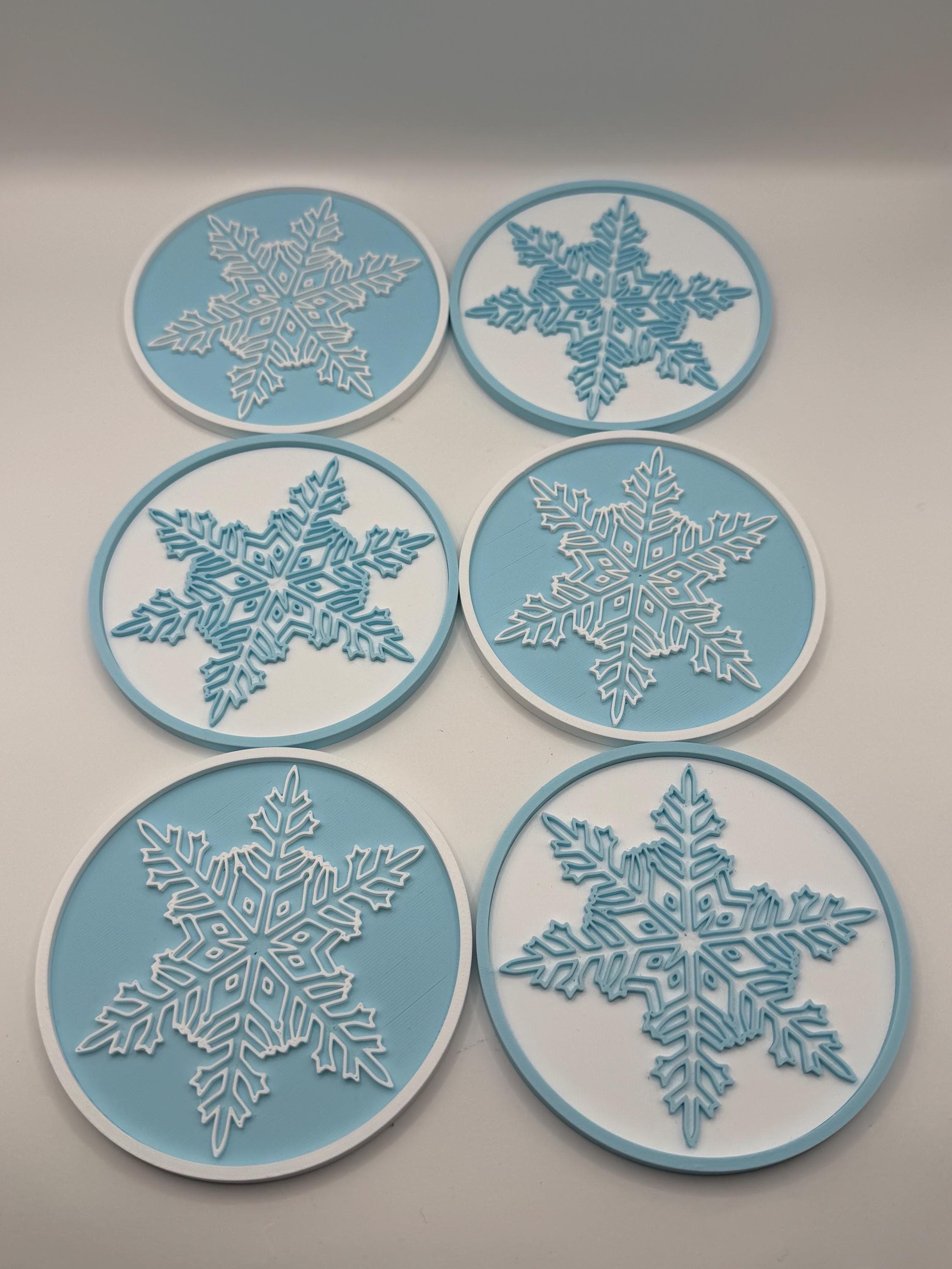 Set of 6 Snowflake Coasters with Holder | Christmas Coasters | Winter Drink Mats | Holiday Table Decor | Unique Hostess Gift - image 3