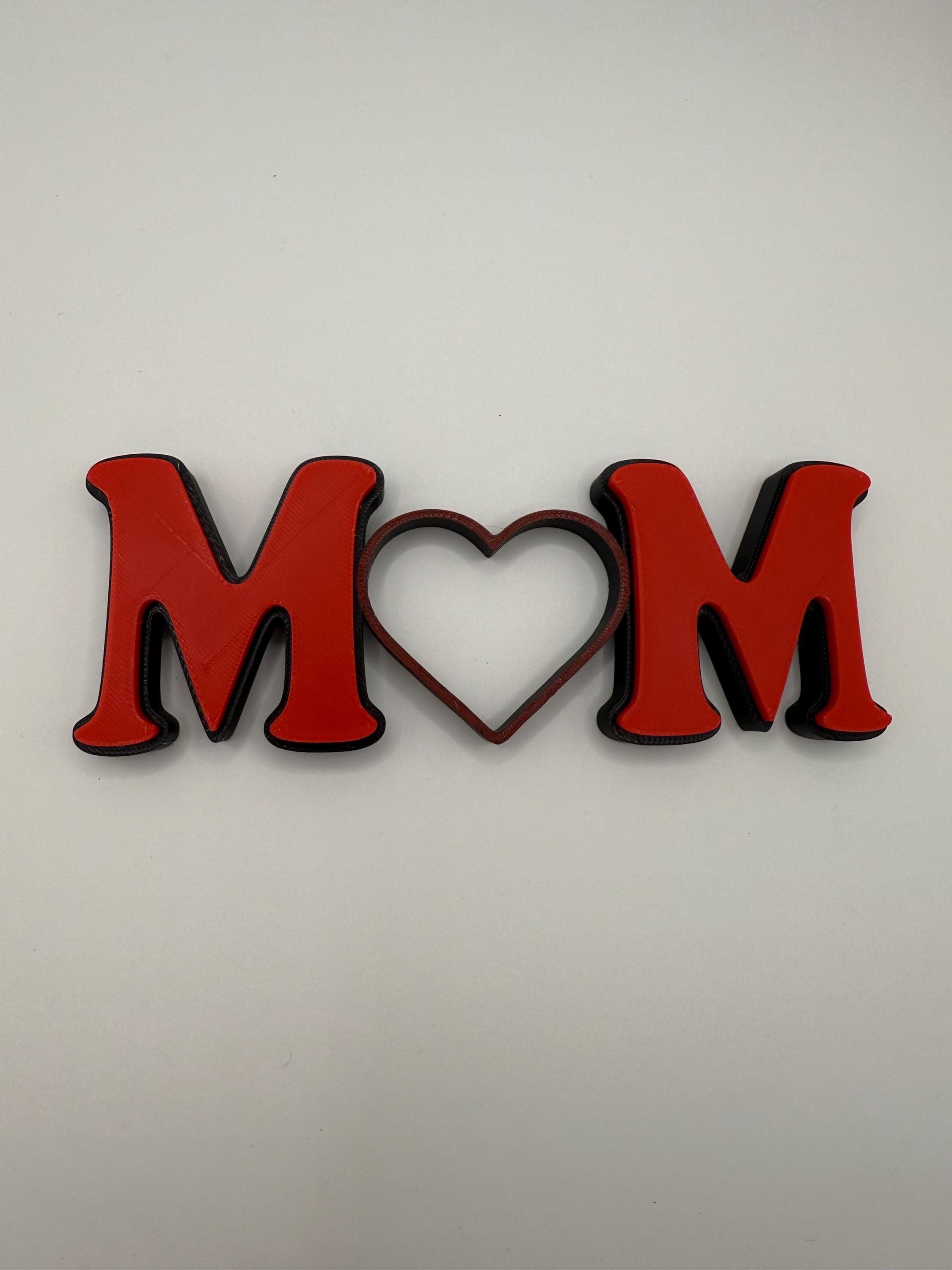 MOM Heart Sign, Cute Mother's Day Gift, Unique Mom Desk Decor, Gift for Her - image 3