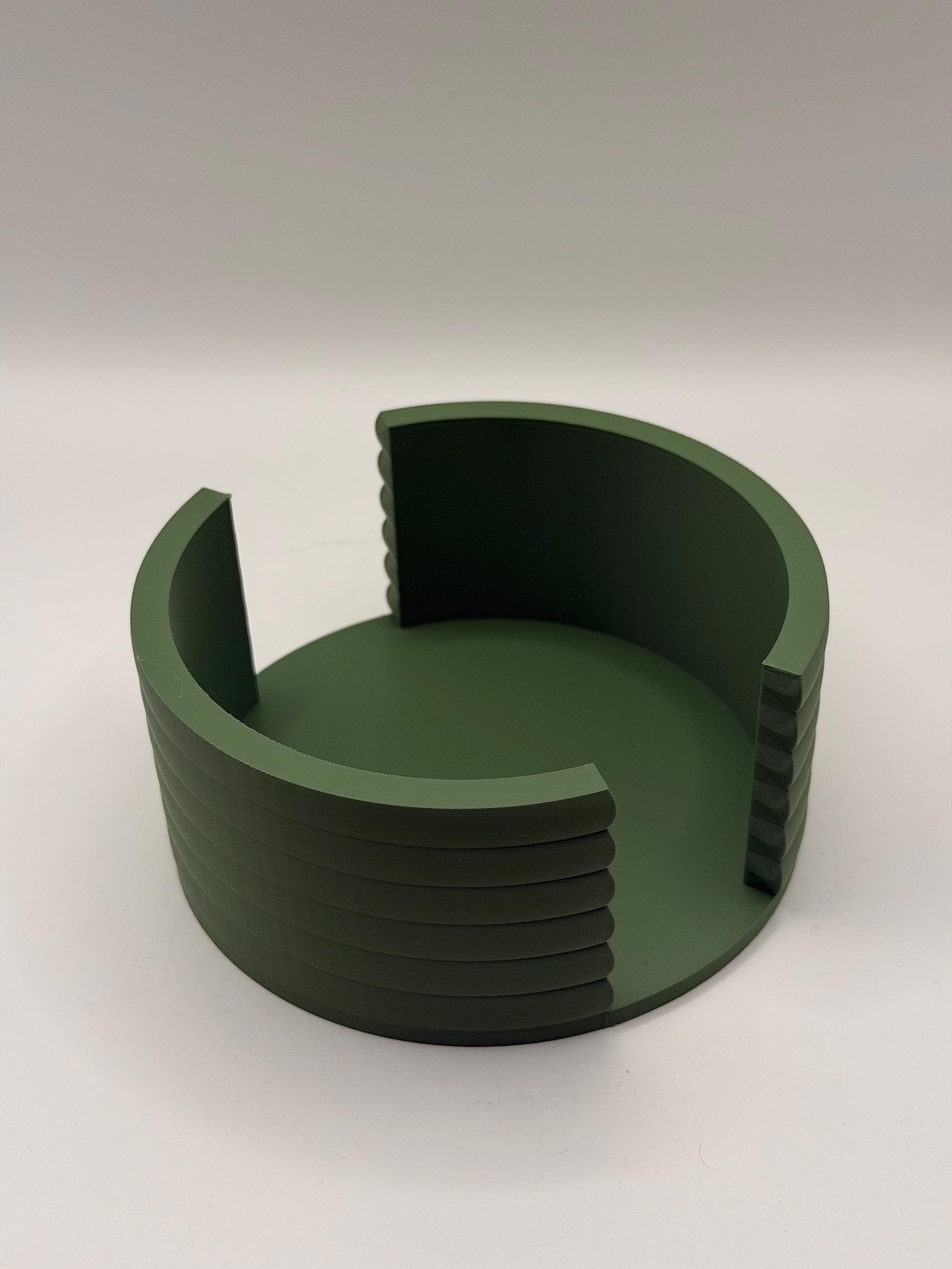 Modern Wavy Coaster Set of 6 with Holder - 3D Printed Drink Coasters for Home Decor - Unique Housewarming Gift - Waveform Series - image 4