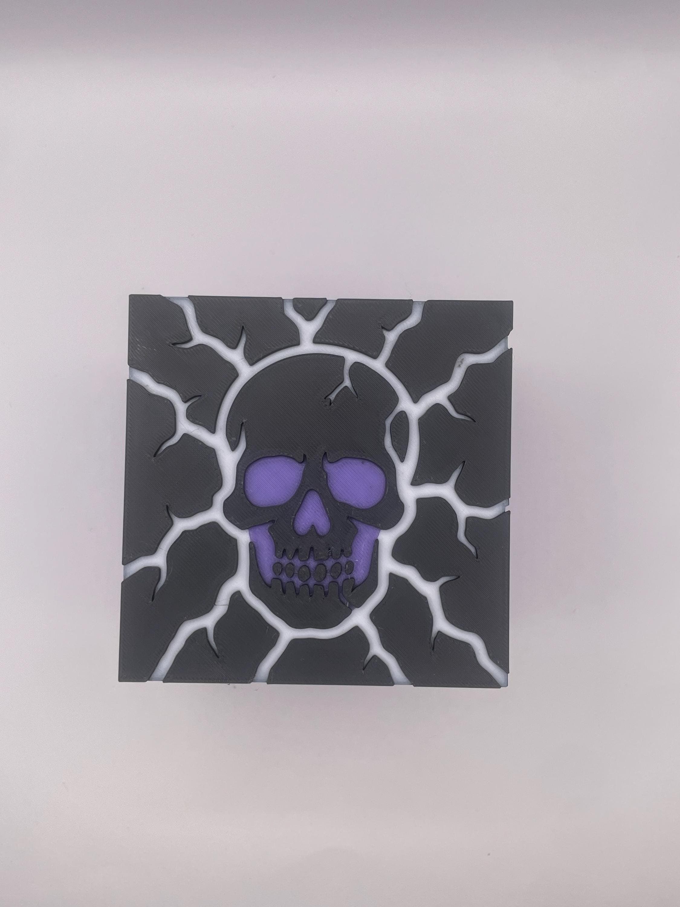 3D Printed MTG Inspired, Black Mana Deck Box, Dark Arts Storage Box for Game Cards - Spooky, Skull & Graveyard Theme - Fantasy Card Holder - image 4