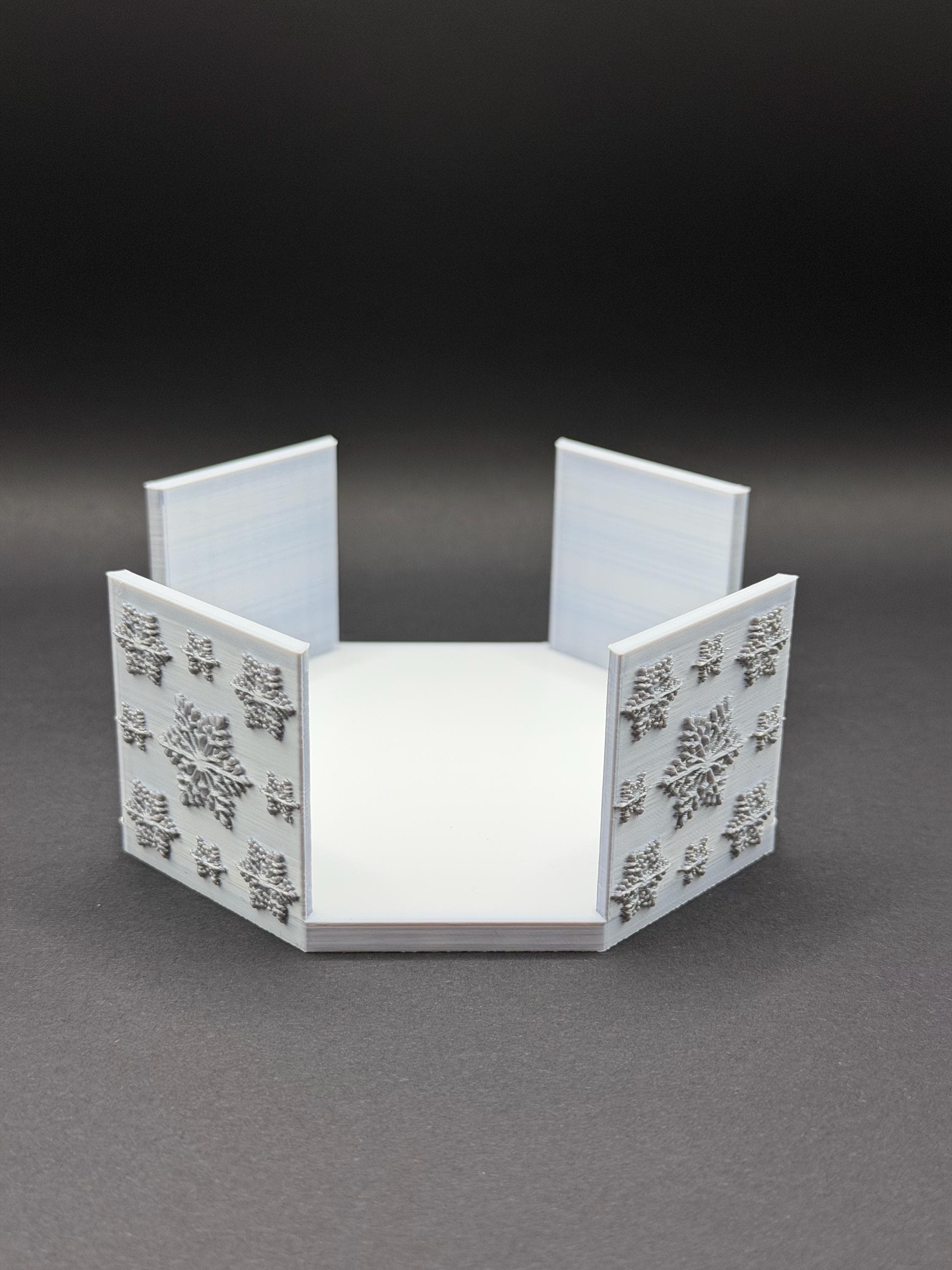 3D Printed Snowflake Coaster Set with Holder, Drink Coasters, Christmas Decor, Housewarming Gift, Octagon Design, Winter Table Decor - image 5