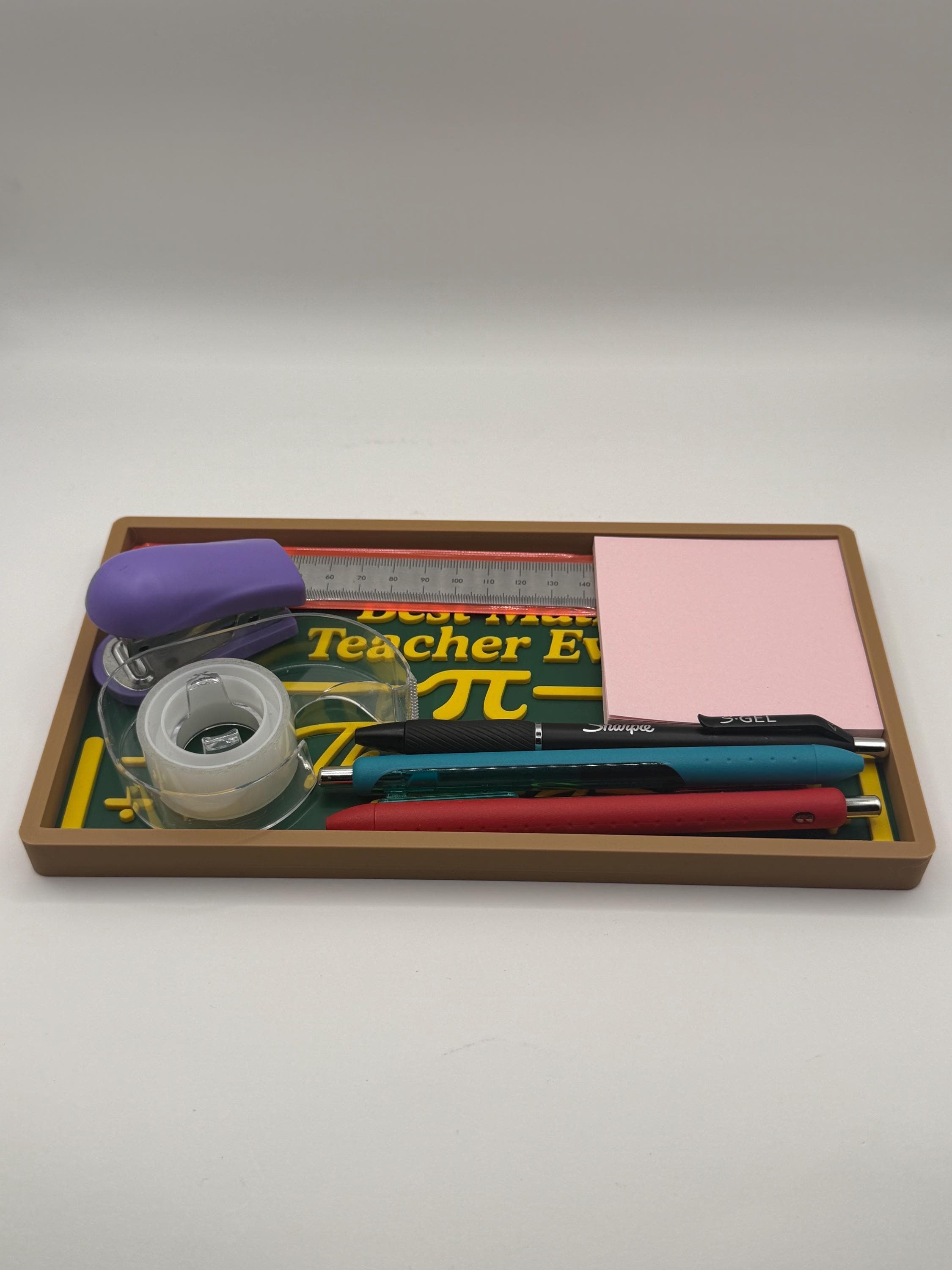 Best Math Teacher Thank You Desk Tray Gift - 3D Printed Organizer - Pi Symbol Decor - Classroom Desk Caddy - Staff Appreciation Present - image 5