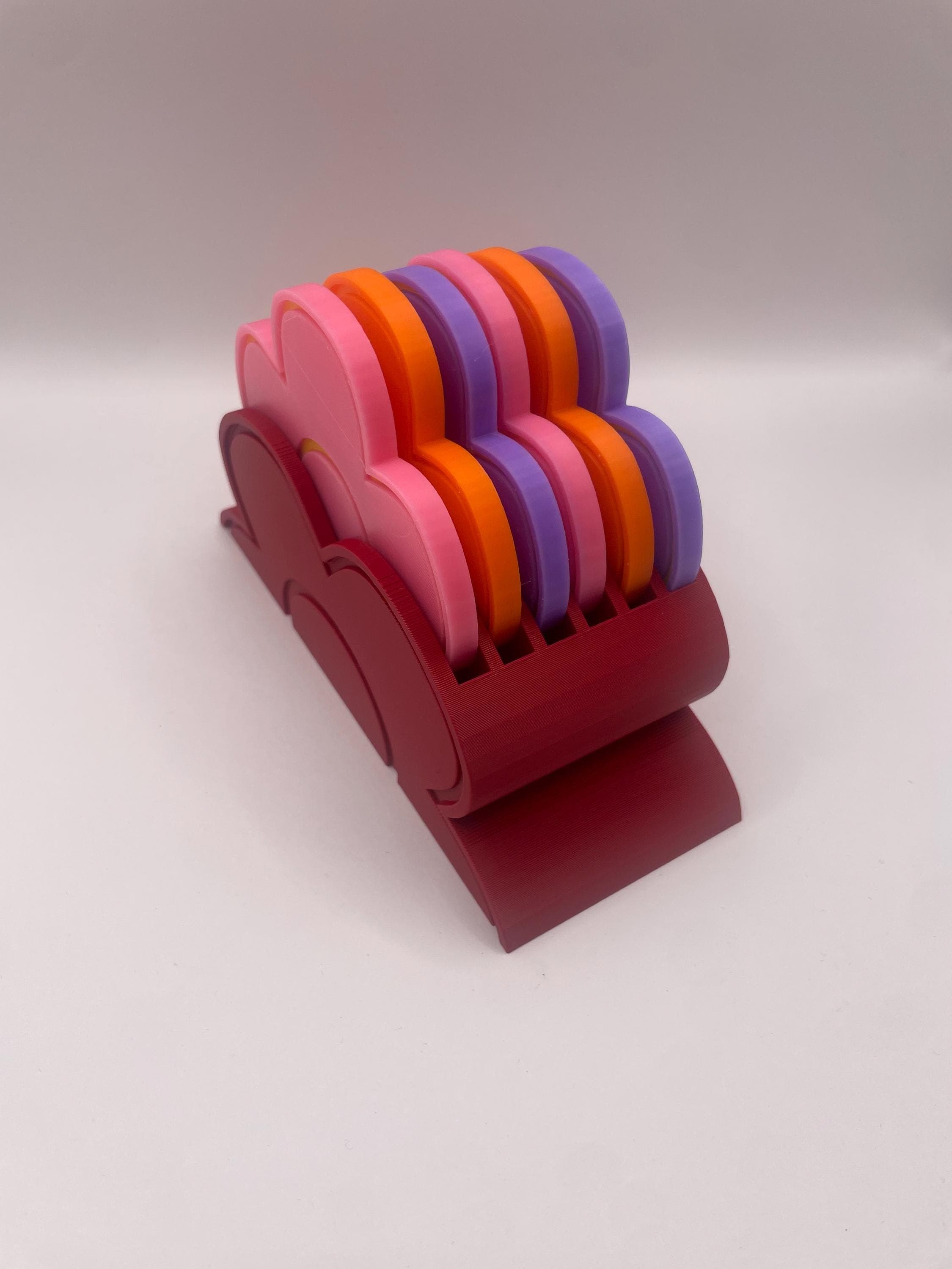 Floral Coaster Set, 3D Printed Flower Coasters, Retro Daisy Coaster Holder, Housewarming Gift, Colorful Drink Coasters, Unique Home Decor - image 5