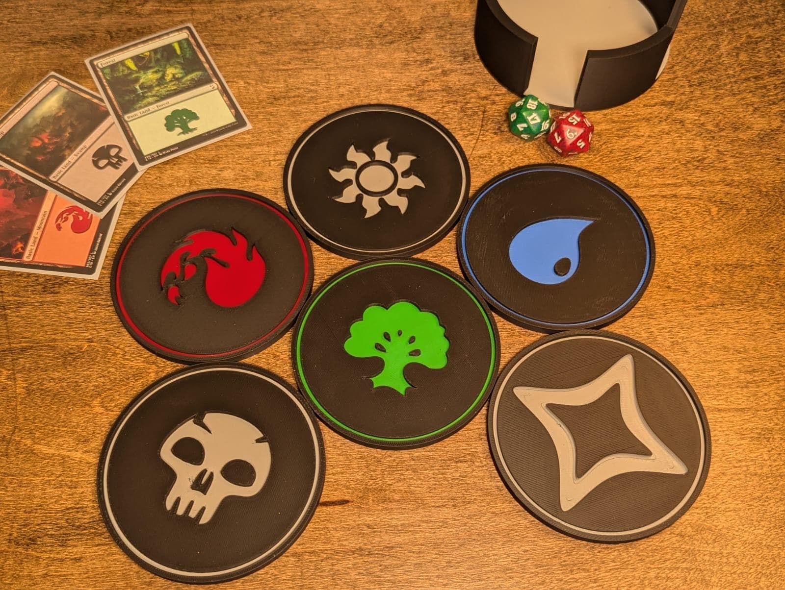 Bring Magic to Your Tabletop with this Set of 6 - Magic The Gathering Inspired Mana Coasters - Great Gift for Gamers! - image 3