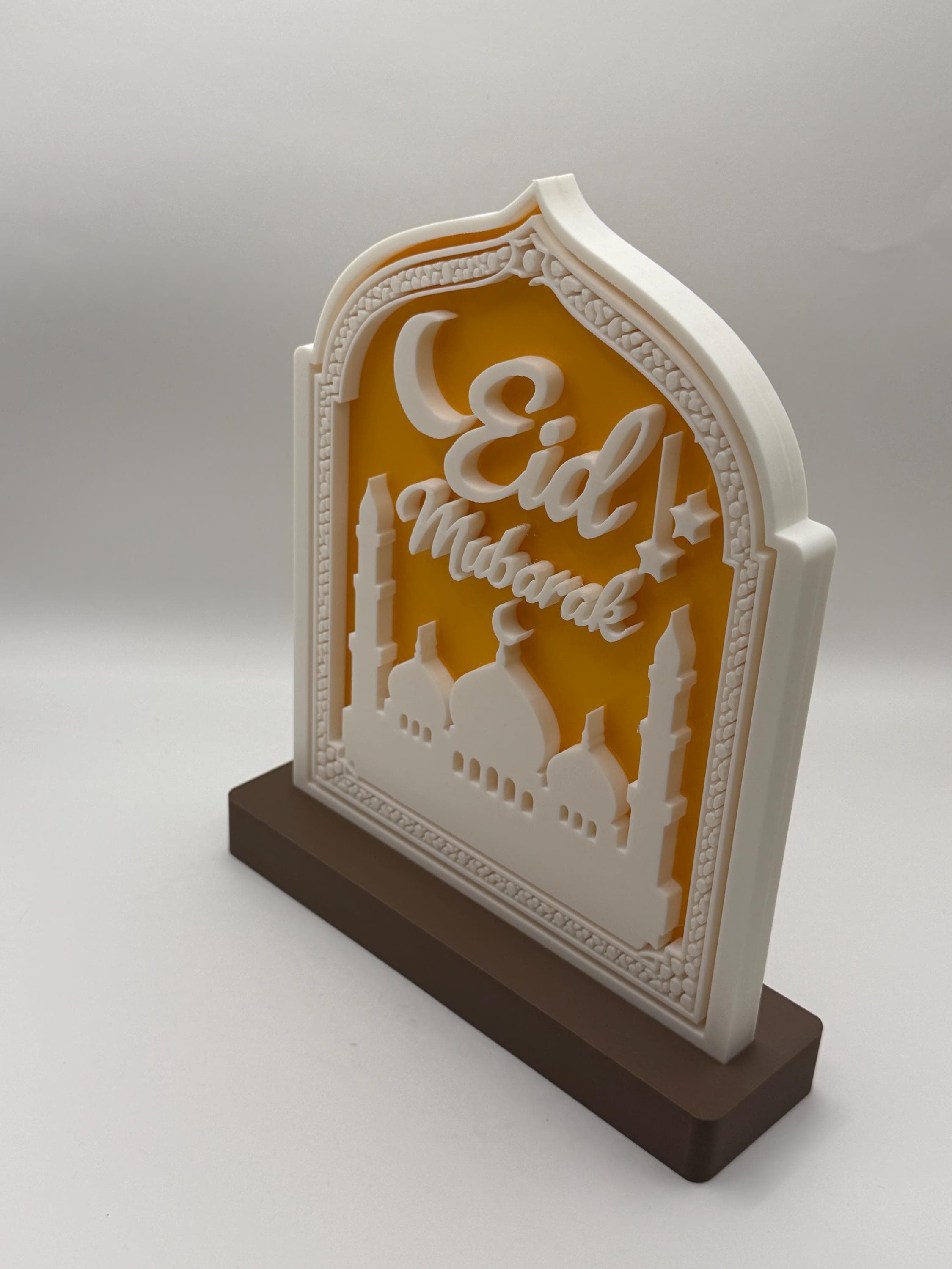 Eid Mubarak Sign - 3D Printed Islamic Table Decor - Eid Mosque Decoration - Muslim Home Decor Gift - Modern Eid Celebration Mantel Art Piece - image 4