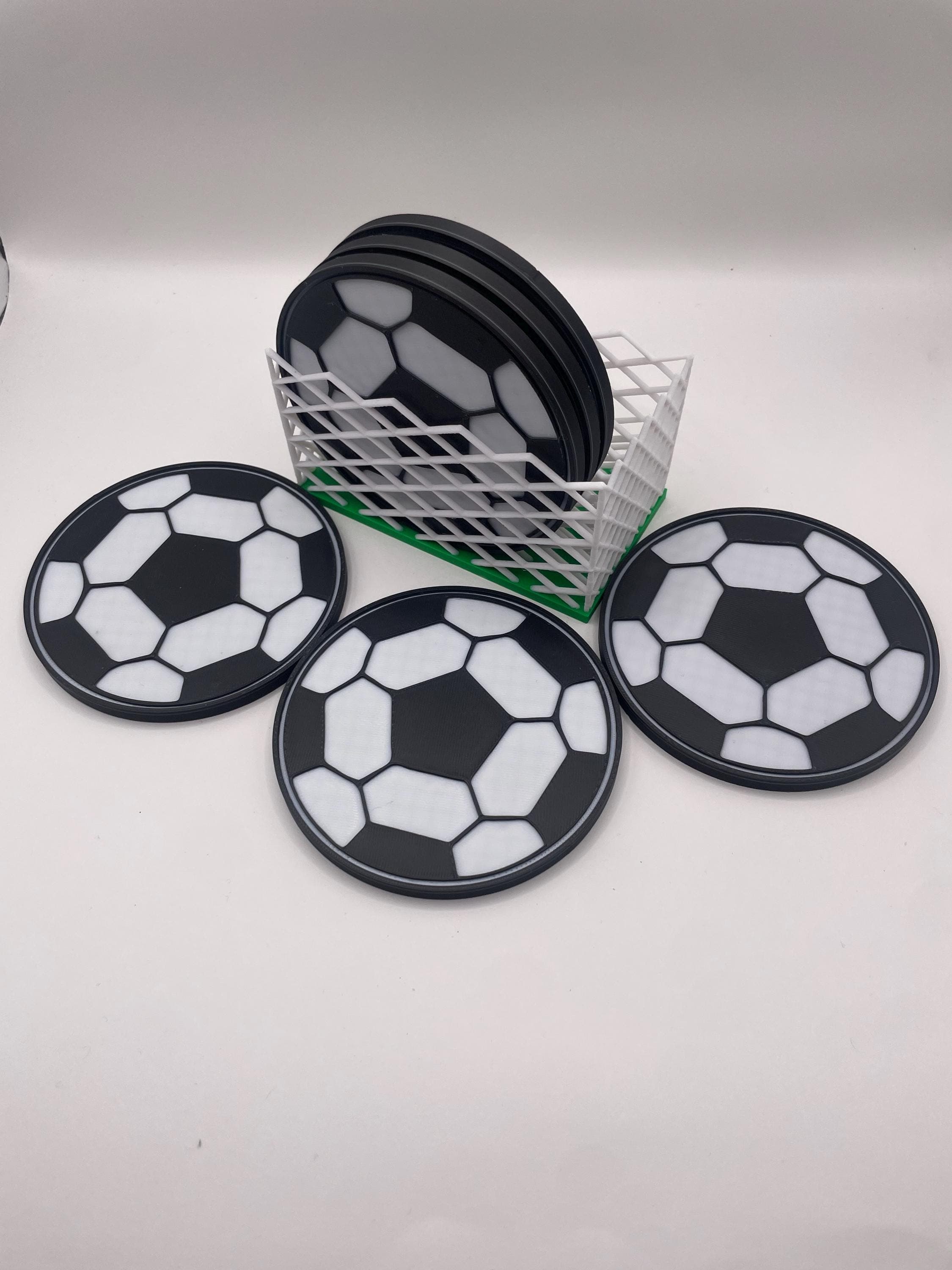 Soccer Ball Coasters (Set of 6) - Sports Fan Gift - Football Decor - Gift For Him