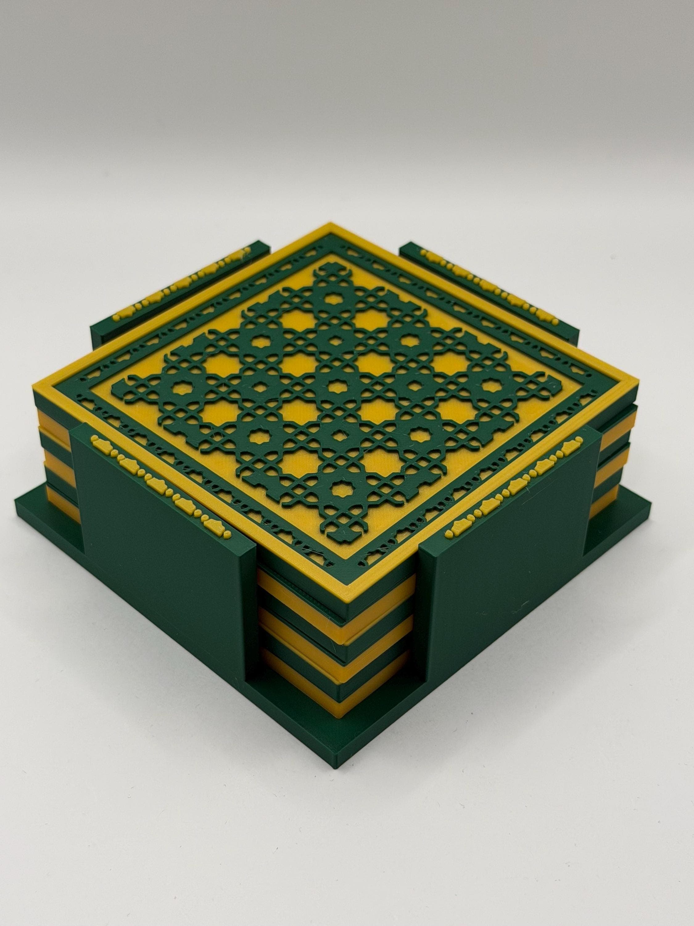 Geometric Coaster Set with Holder - 3D Printed Desk Accessories - Art Home Decor - Modern Luxury Coasters - Unique Housewarming Gift - image 5