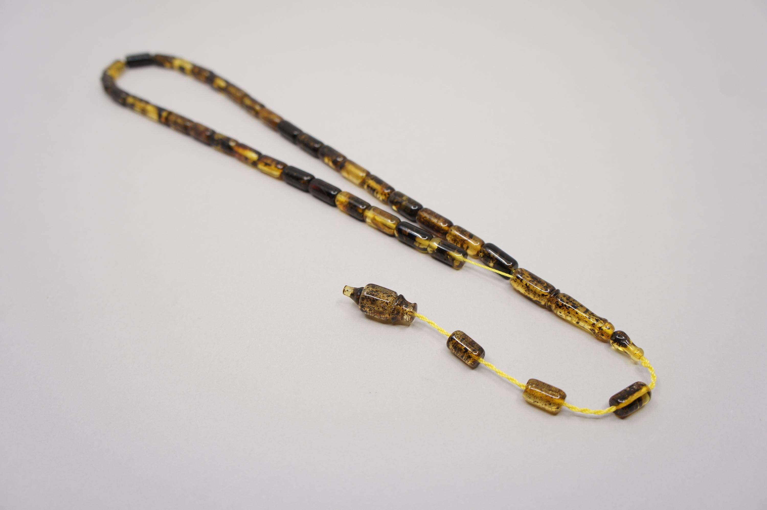 Islamic Baltic Amber Prayer 33 Inclusion Capsule Beads, Muslim Tasbih Misbaha Rosary, Handmade #2590 - image 4