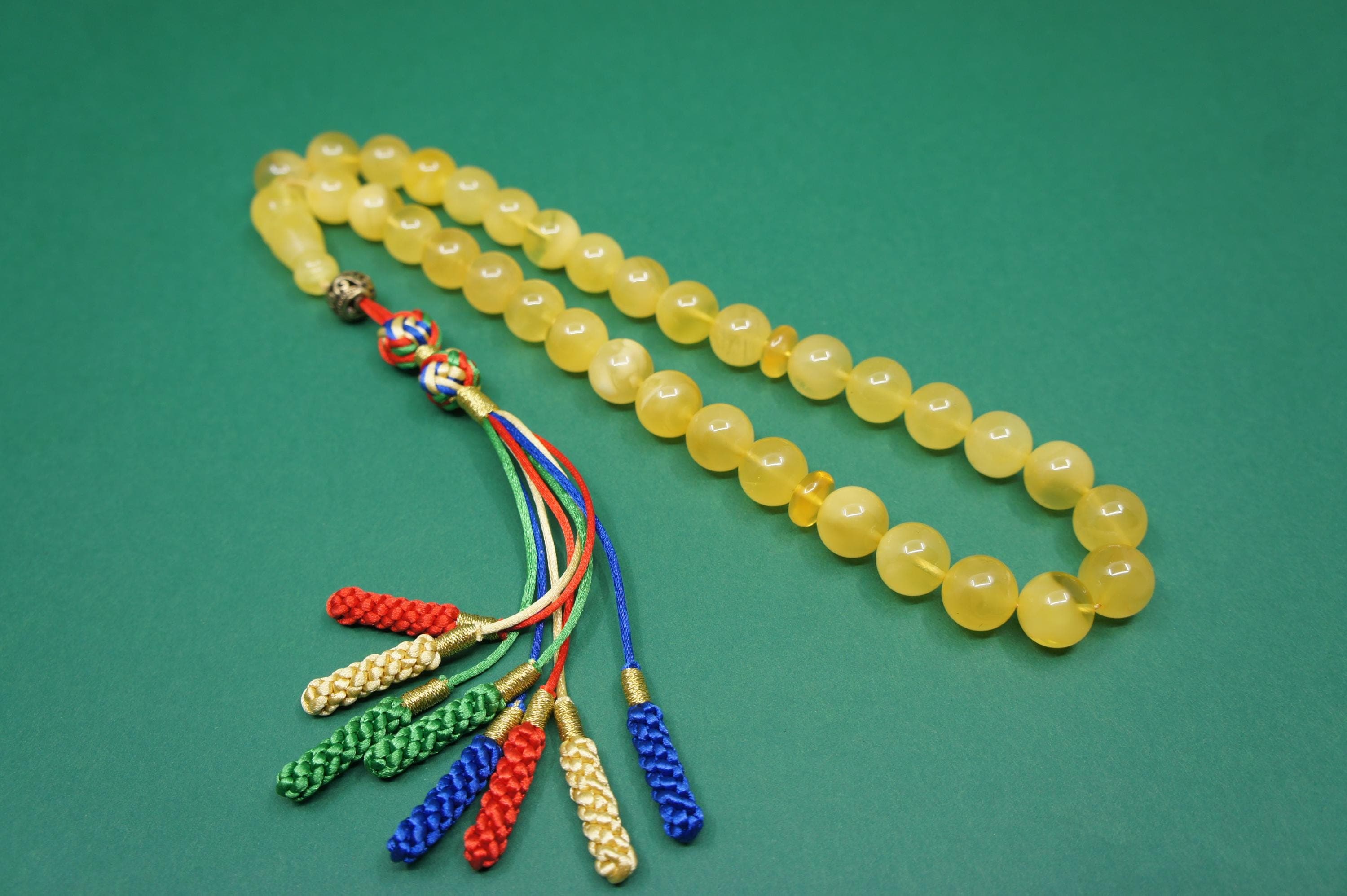 Islamic Natural Baltic Amber Prayer 33 Round Beads: Muslim Tasbih Misbaha Rosary, Handmade #2011 - image 5