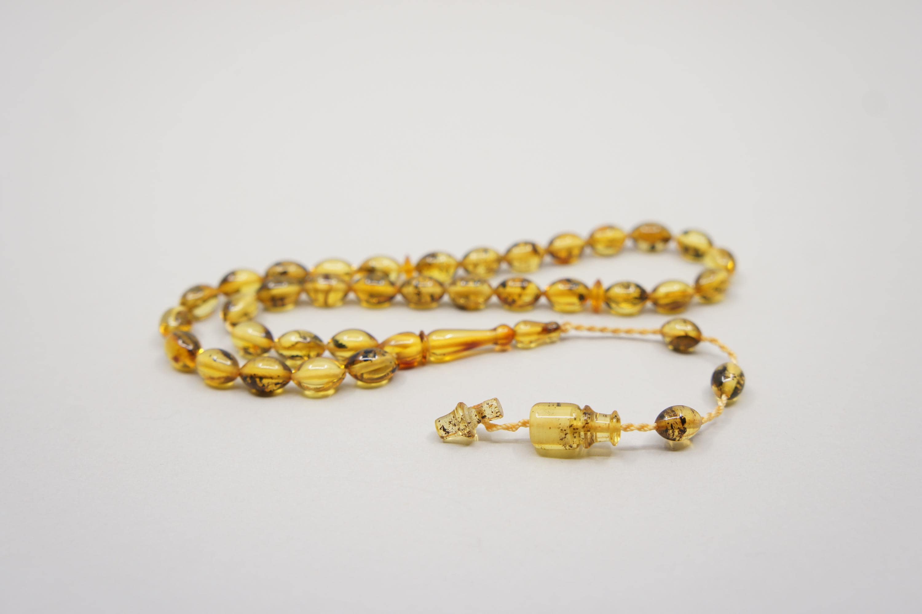 Islamic Natural Amber Prayer 33 Olive Beads, Muslim Tasbih Misbaha, Handmade Rosary #1744 - image 3