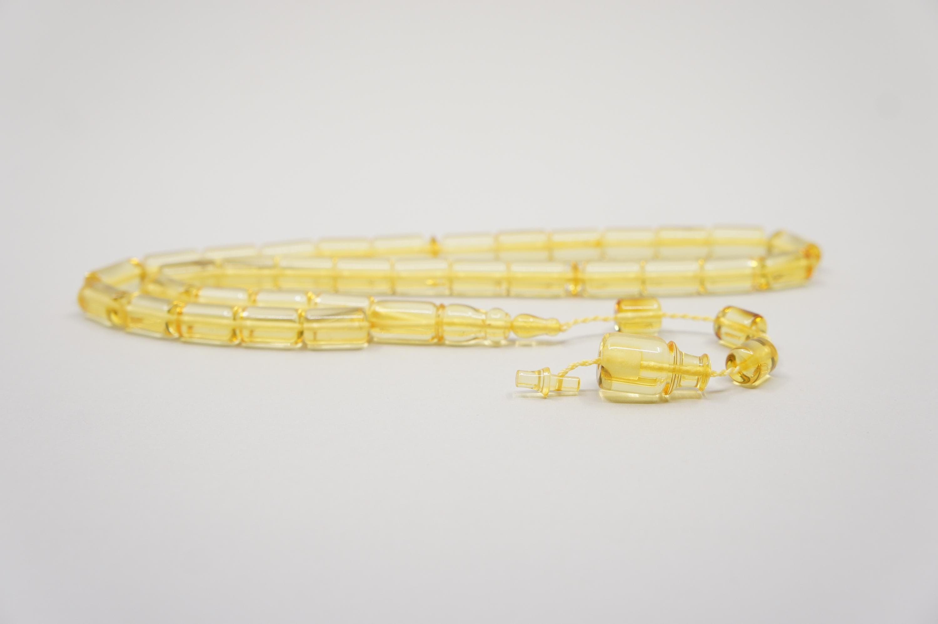 Islamic Natural Baltic Amber Prayer 33 Capsule Beads: Muslim Tasbih Misbaha Rosary, Handmade #2270 - image 5