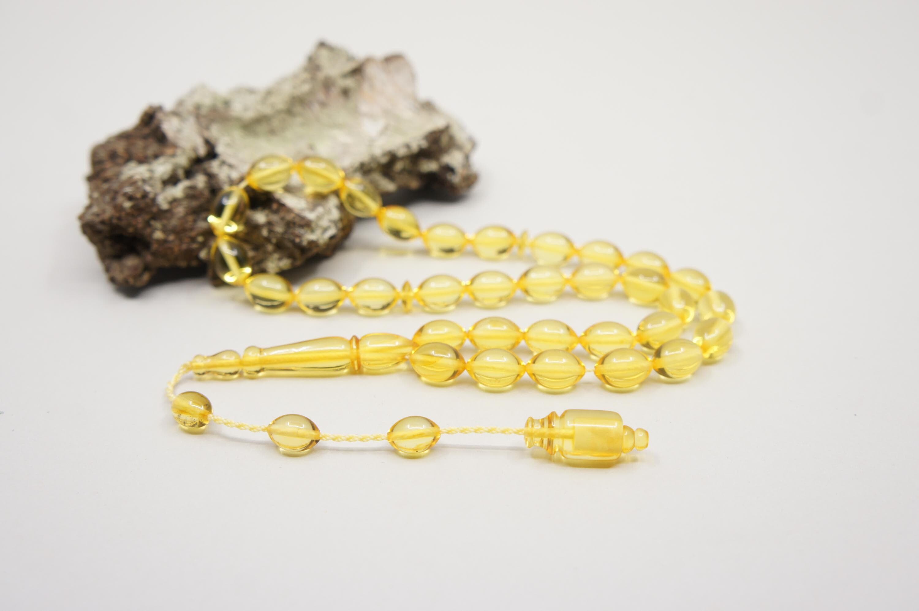 Baltic Amber Prayer Beads: Islamic Muslim Tasbih Rosary, Handmade