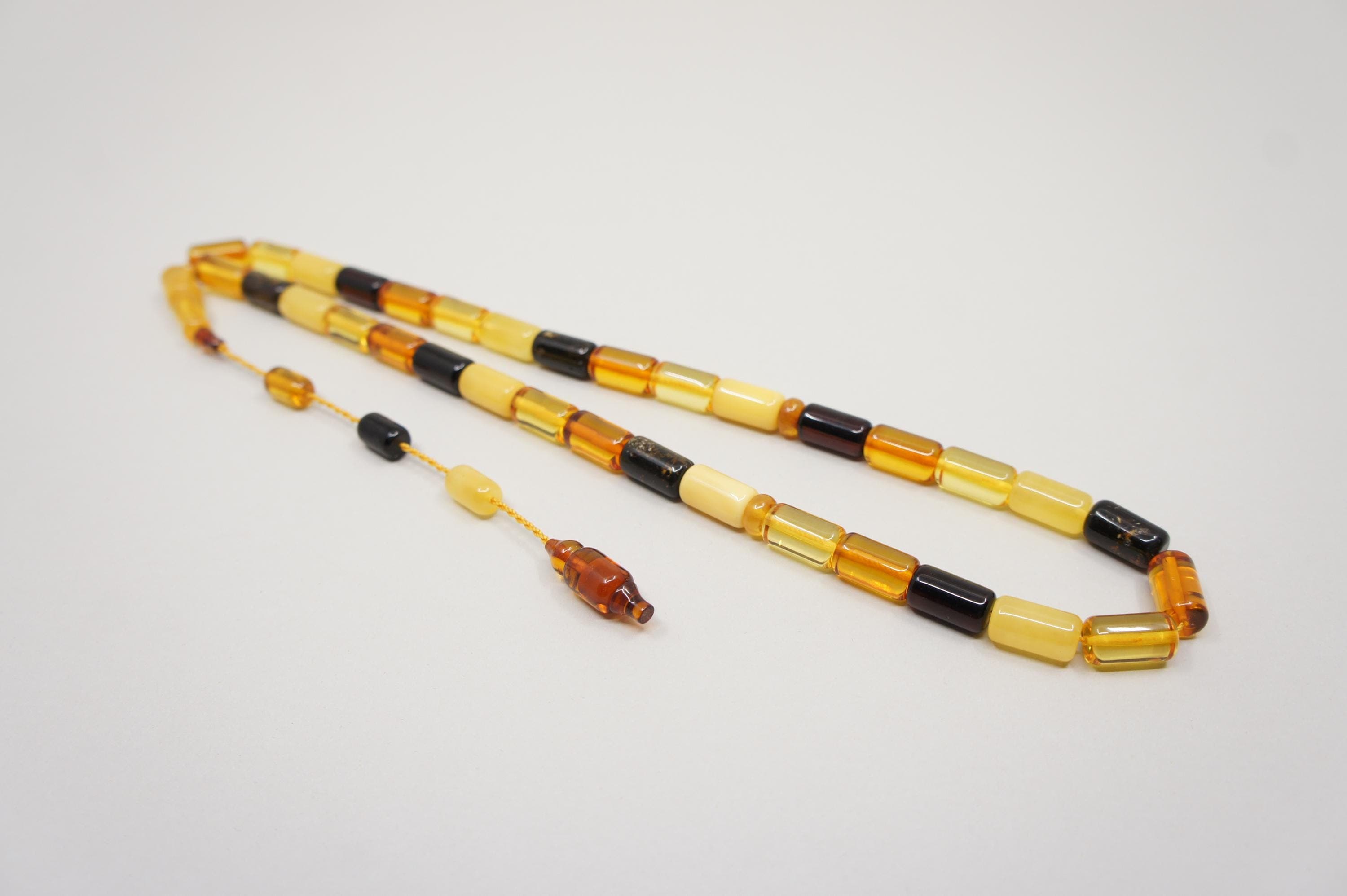 Islamic Baltic Amber Prayer Beads: 33 Capsule Bead, Muslim Tasbih Misbaha, Handmade Rosary #2266 - image 5