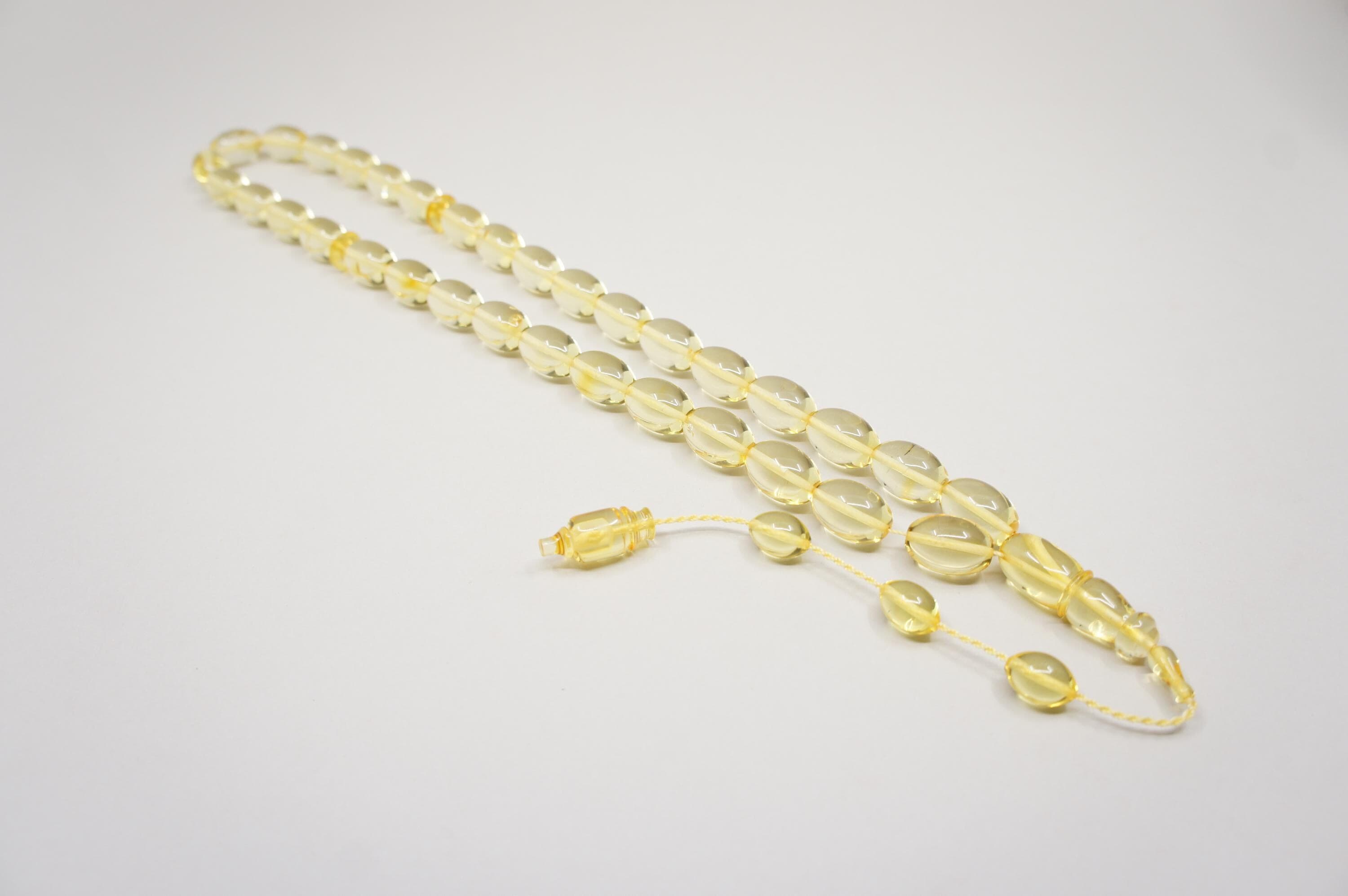 Islamic Baltic Amber Prayer 33 Olive Beads, Muslim Tasbih Misbaha Rosary, Handmade #2237 - image 5