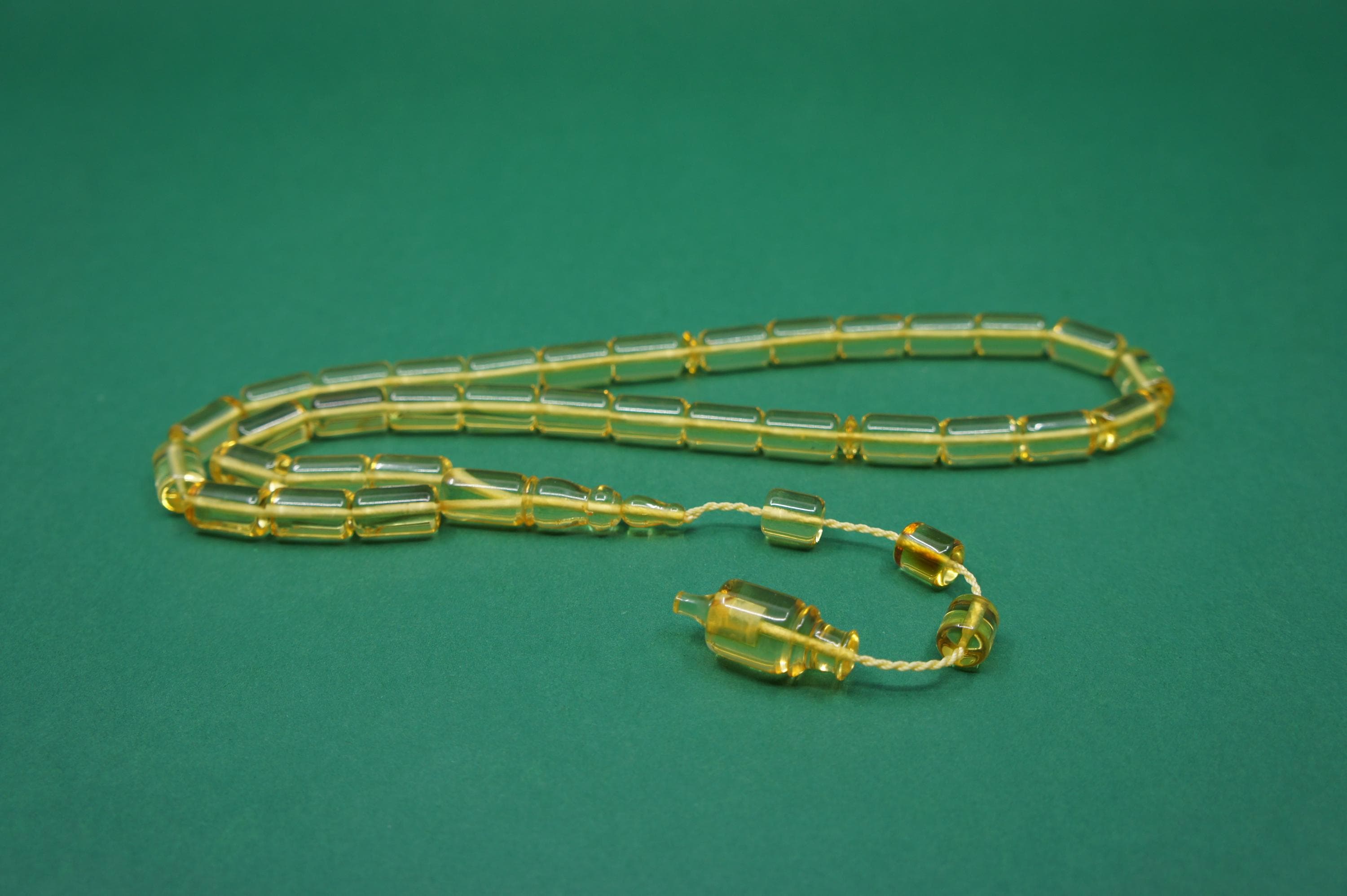 Islamic Natural Baltic Amber Prayer 33 Capsule Beads: Muslim Tasbih Misbaha Rosary, Handmade #2270 - image 4