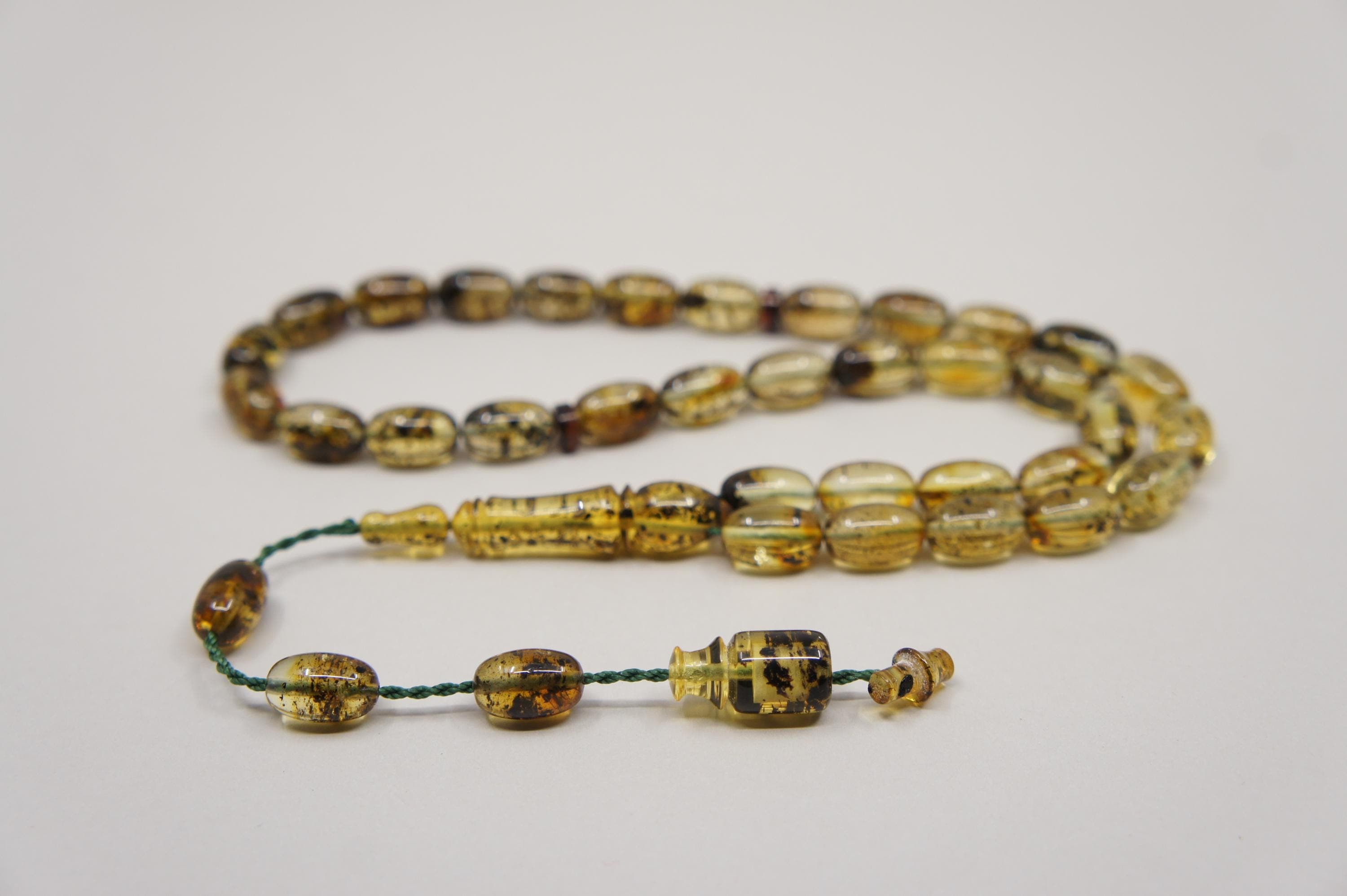 Islamic Natural Baltic Amber Prayer 33 Olive Beads, Muslim Tasbih Misbaha, Handmade Rosary #1788 - image 4