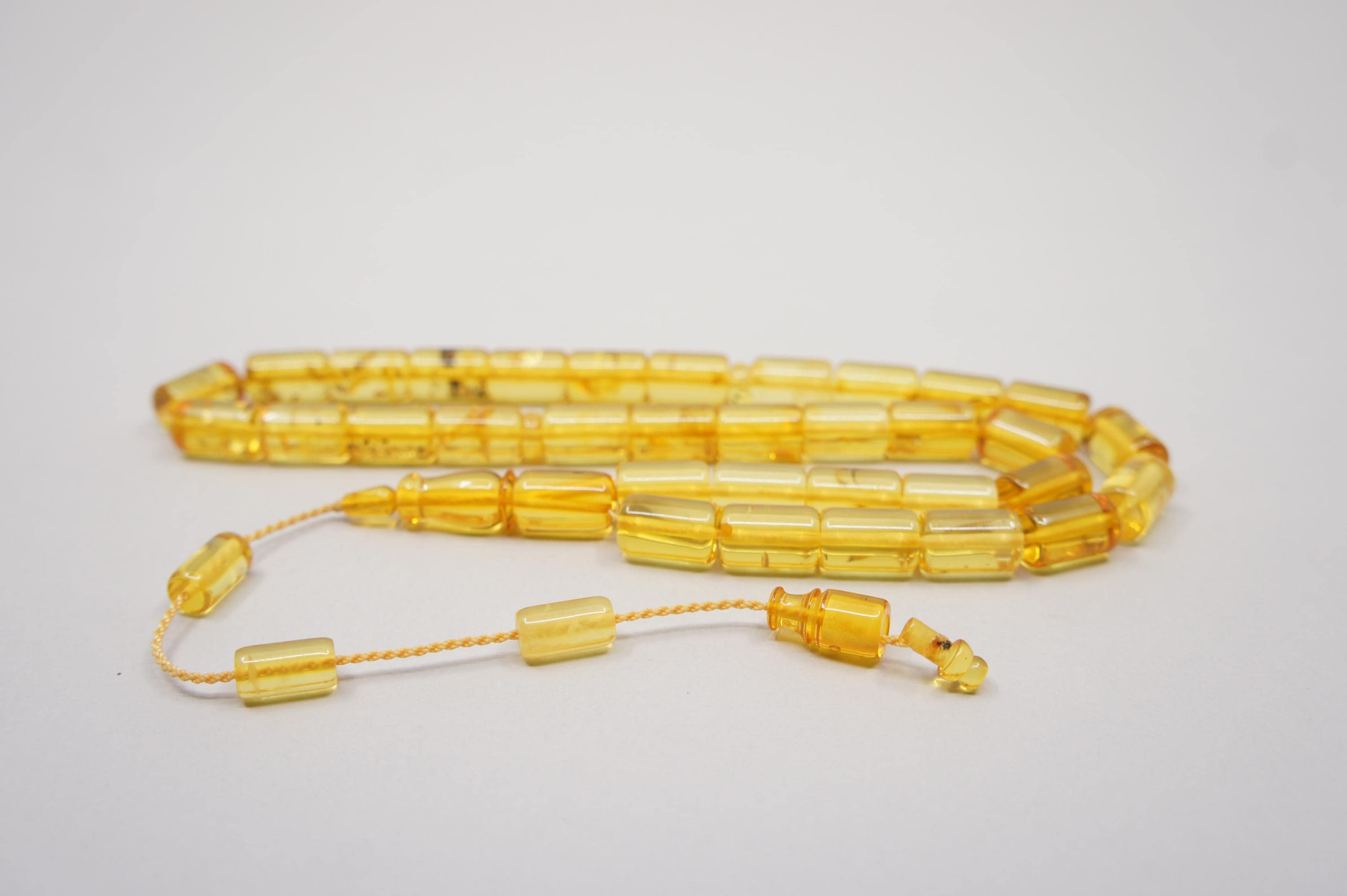 Islamic Natural Baltic Amber Prayer 33 Capsule Beads: Muslim Tasbih Misbaha Rosary, Handmade #2264 - image 3