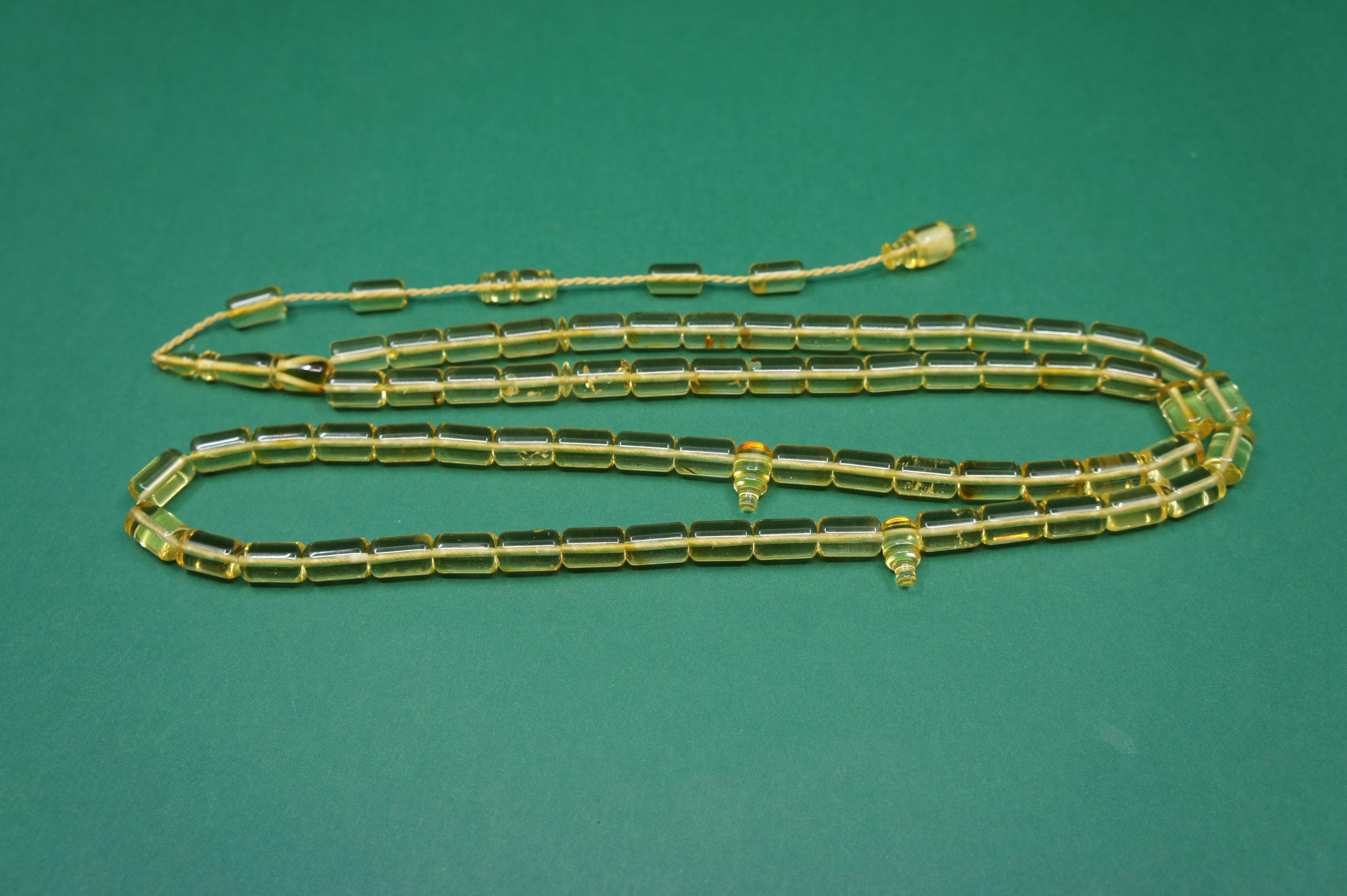 Islamic Baltic Amber Prayer 66 Capsule Beads, Muslim Tasbih Misbaha Rosary, Handmade #2523 - image 5