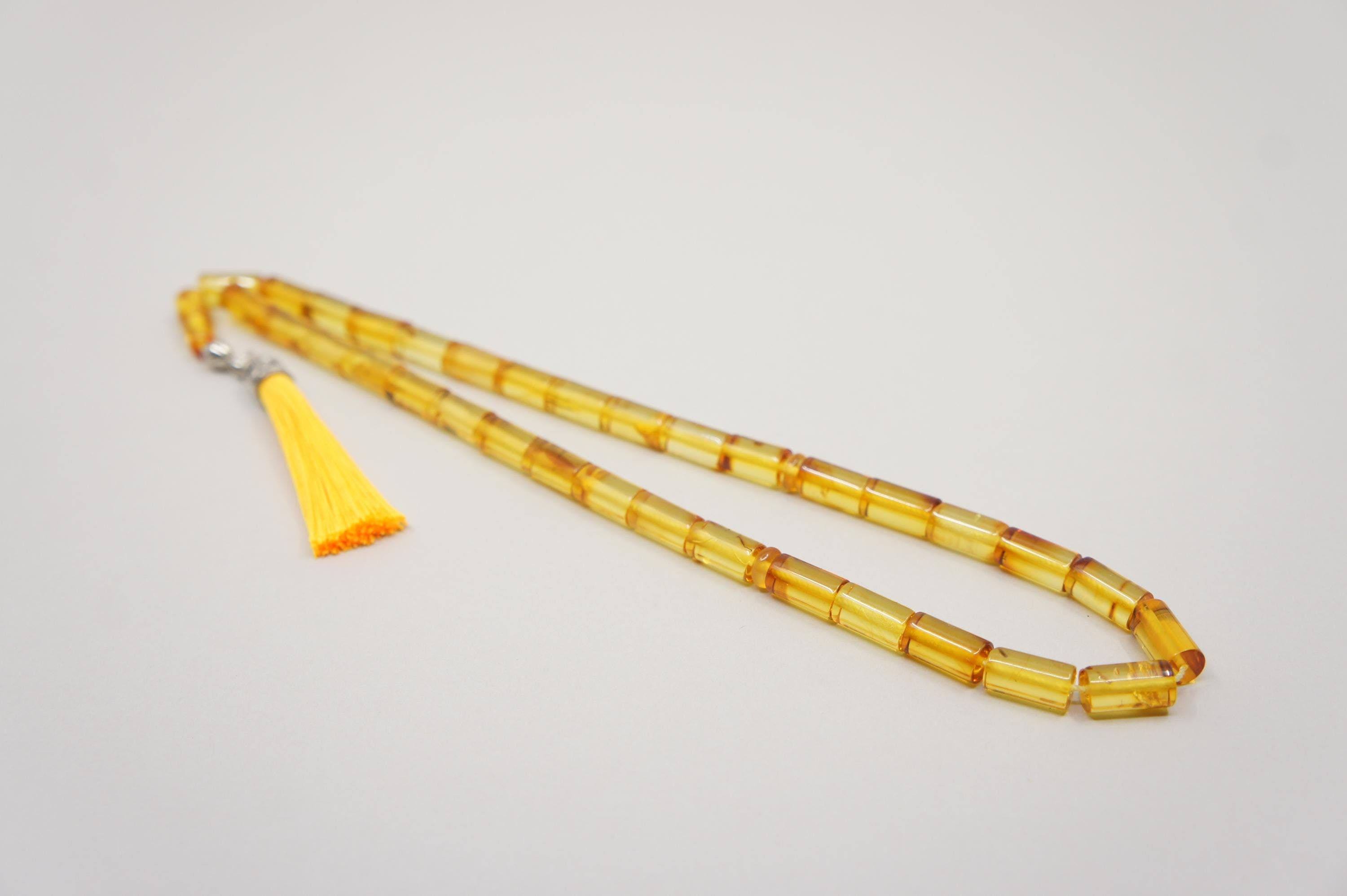 Islamic Natural Baltic Amber Prayer 33 Capsule Beads, Handmade, Muslim Tasbih Misbaha Rosary #2172 - image 5