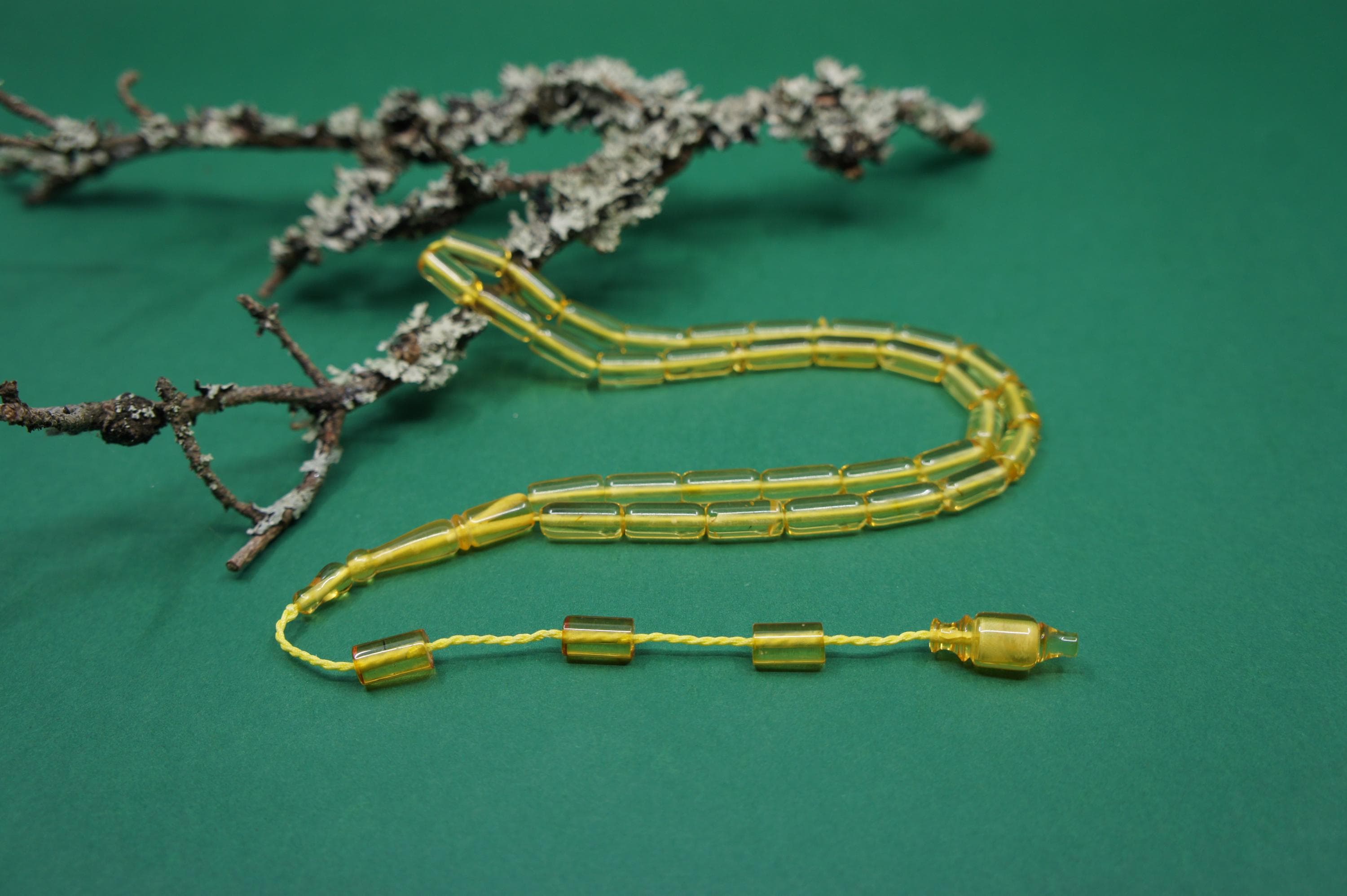 Islamic Natural Baltic Amber Prayer 33 Capsule Beads, Muslim Tasbih Misbaha, Handmade Rosary #2524 - image 3