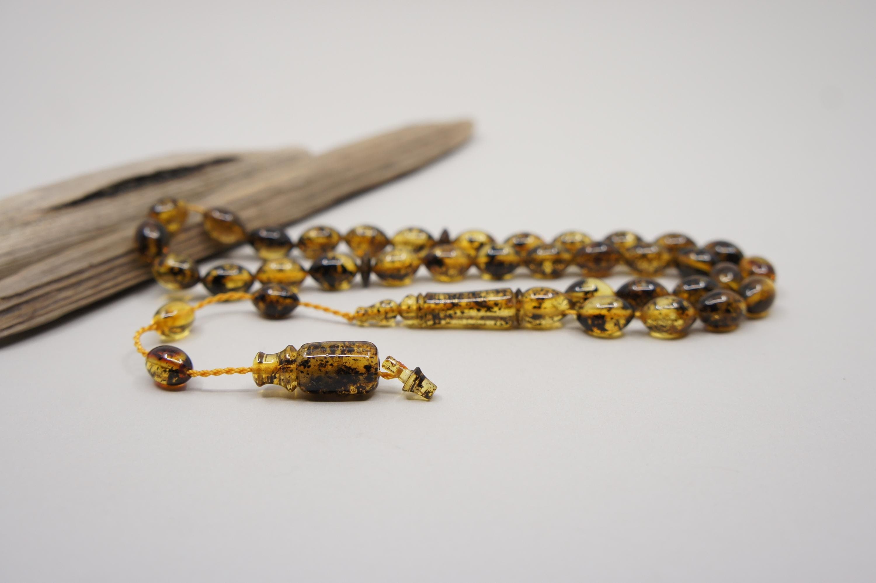 Islamic Natural Baltic Amber Prayer 33 0live Beads, Muslim Tasbih Misbaha Rosary, Handmade #2738 - image 3