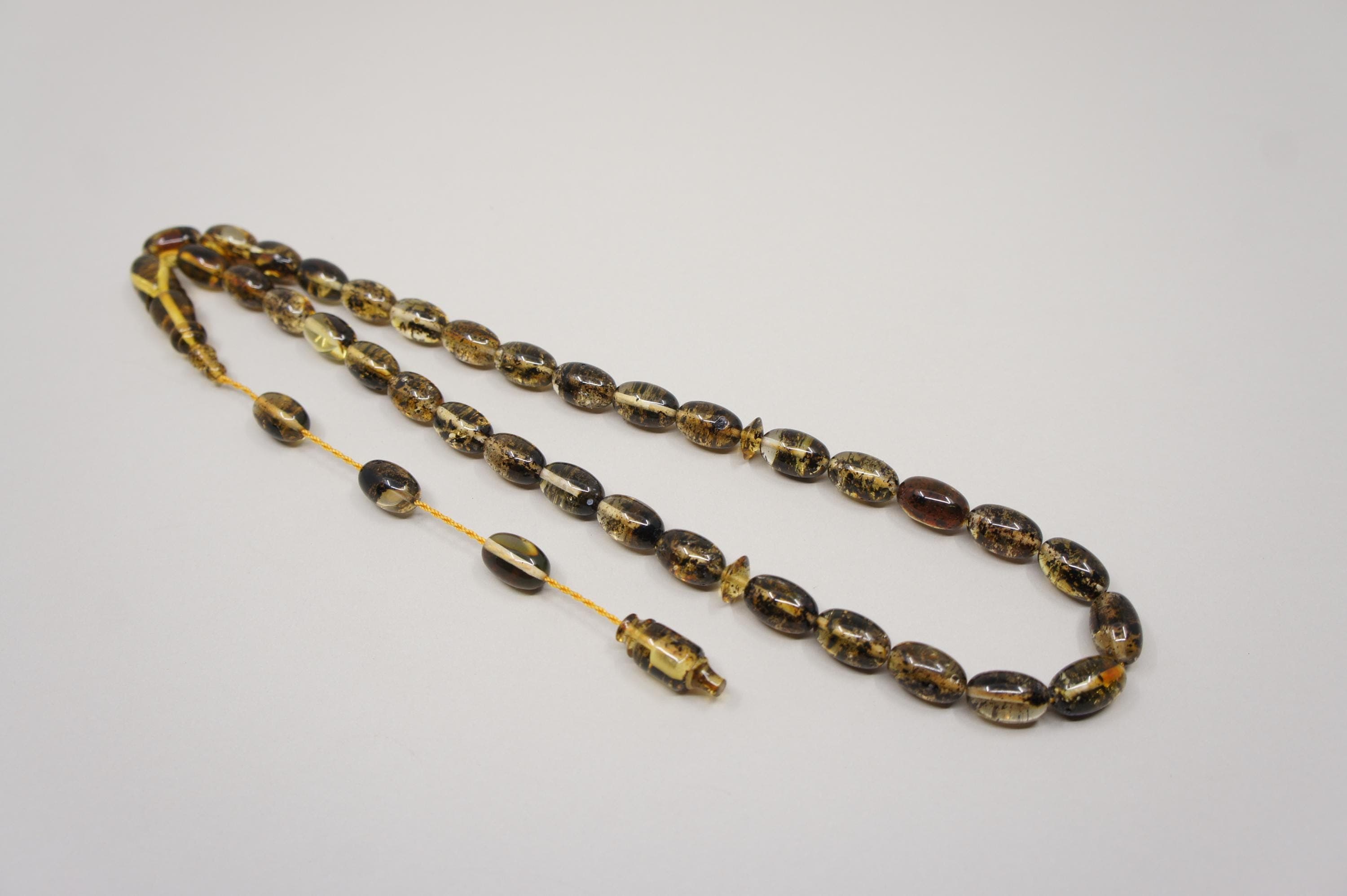 Islamic Natural Baltic Amber Prayer 33 Olive Beads, Muslim Tasbih Misbaha, Handmade Rosary #1786 - image 5
