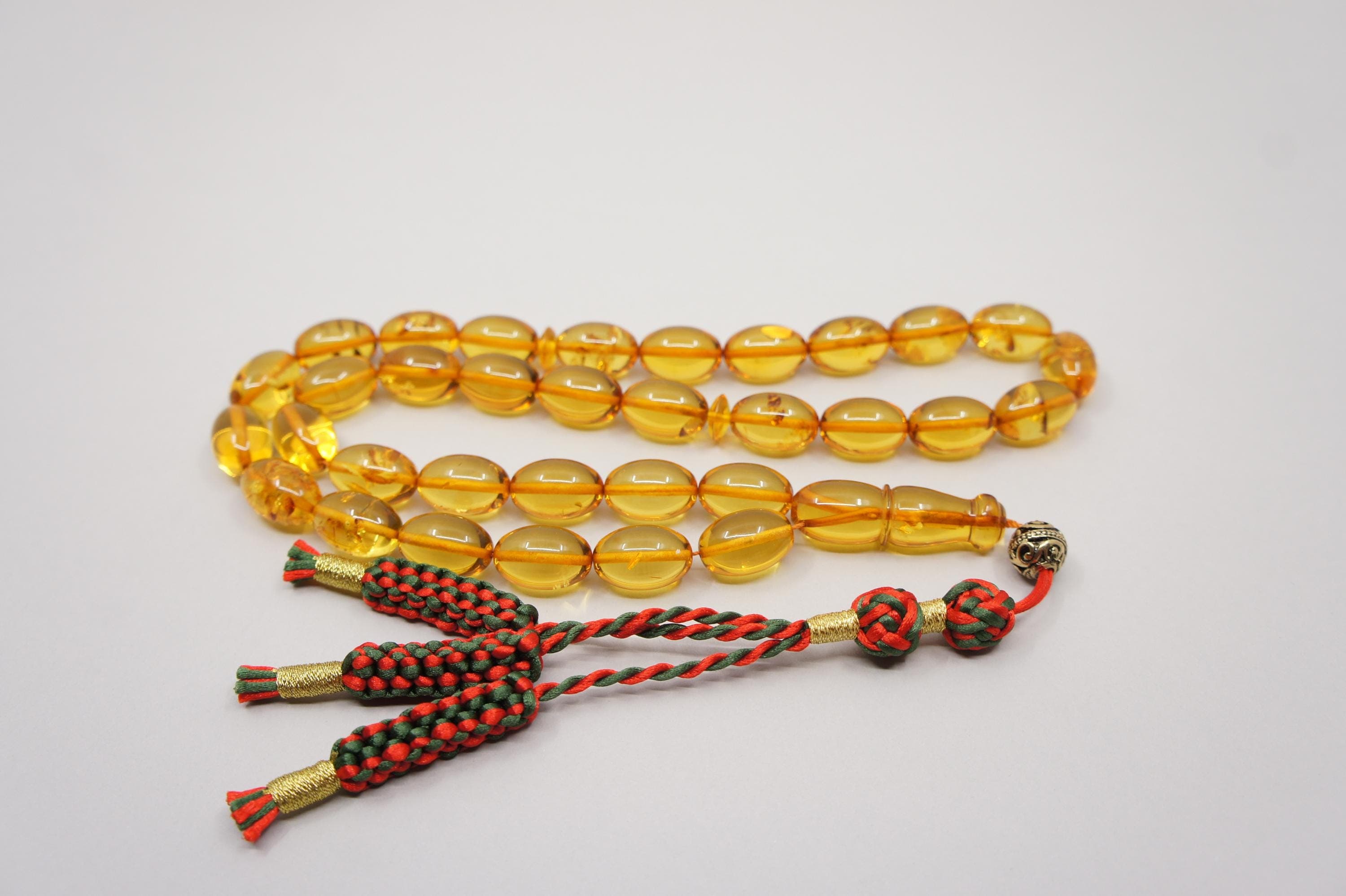 Islamic Natural Baltic Amber Prayer 33 Olive Beads, Muslim Tasbih Misbaha, Handmade Rosary #1991 - image 4