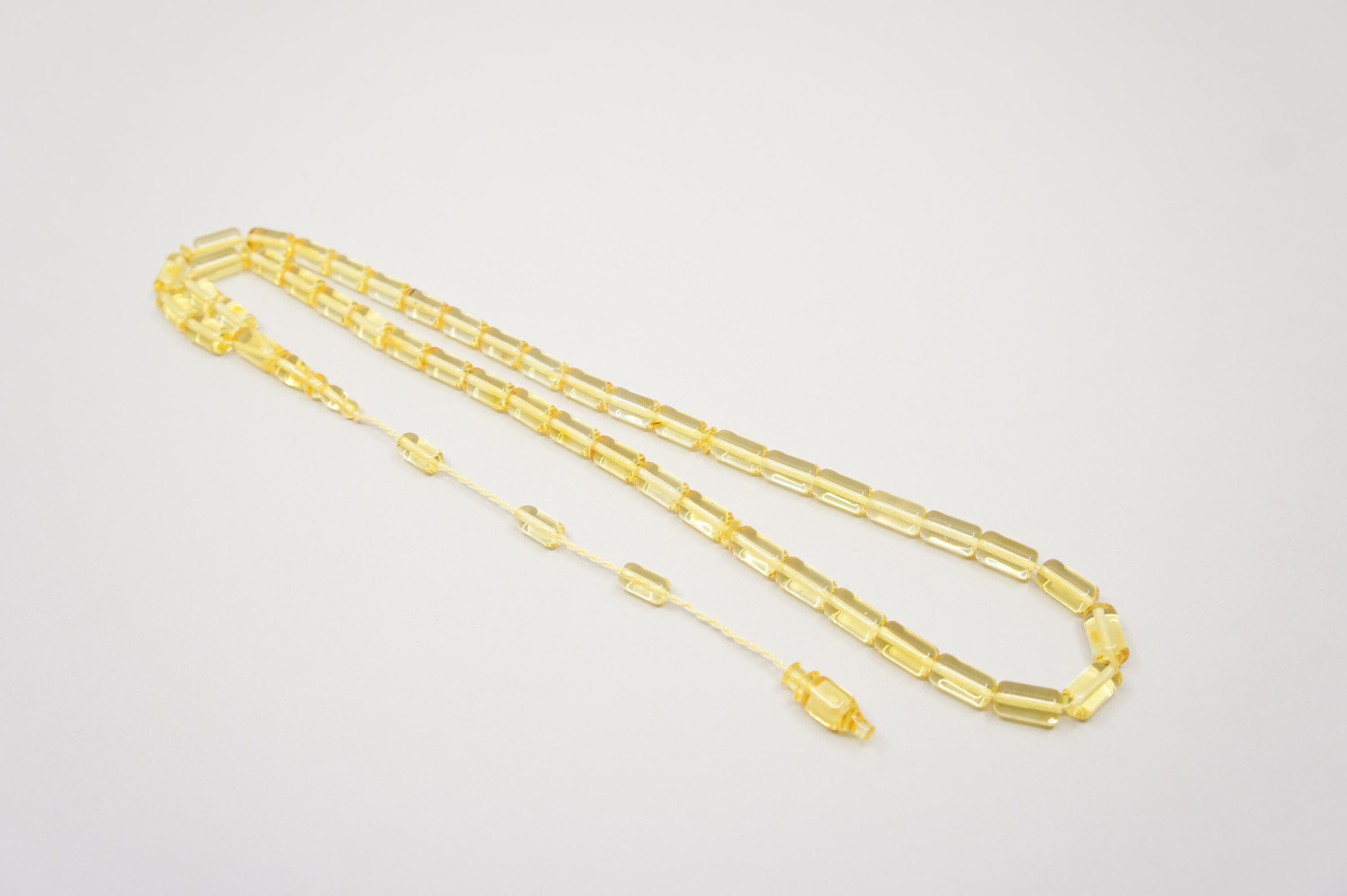 Baltic Amber Islamic Prayer 45 Capsule Beads, Handmade Muslim Tasbih Misbaha Rosary #2420 - image 5