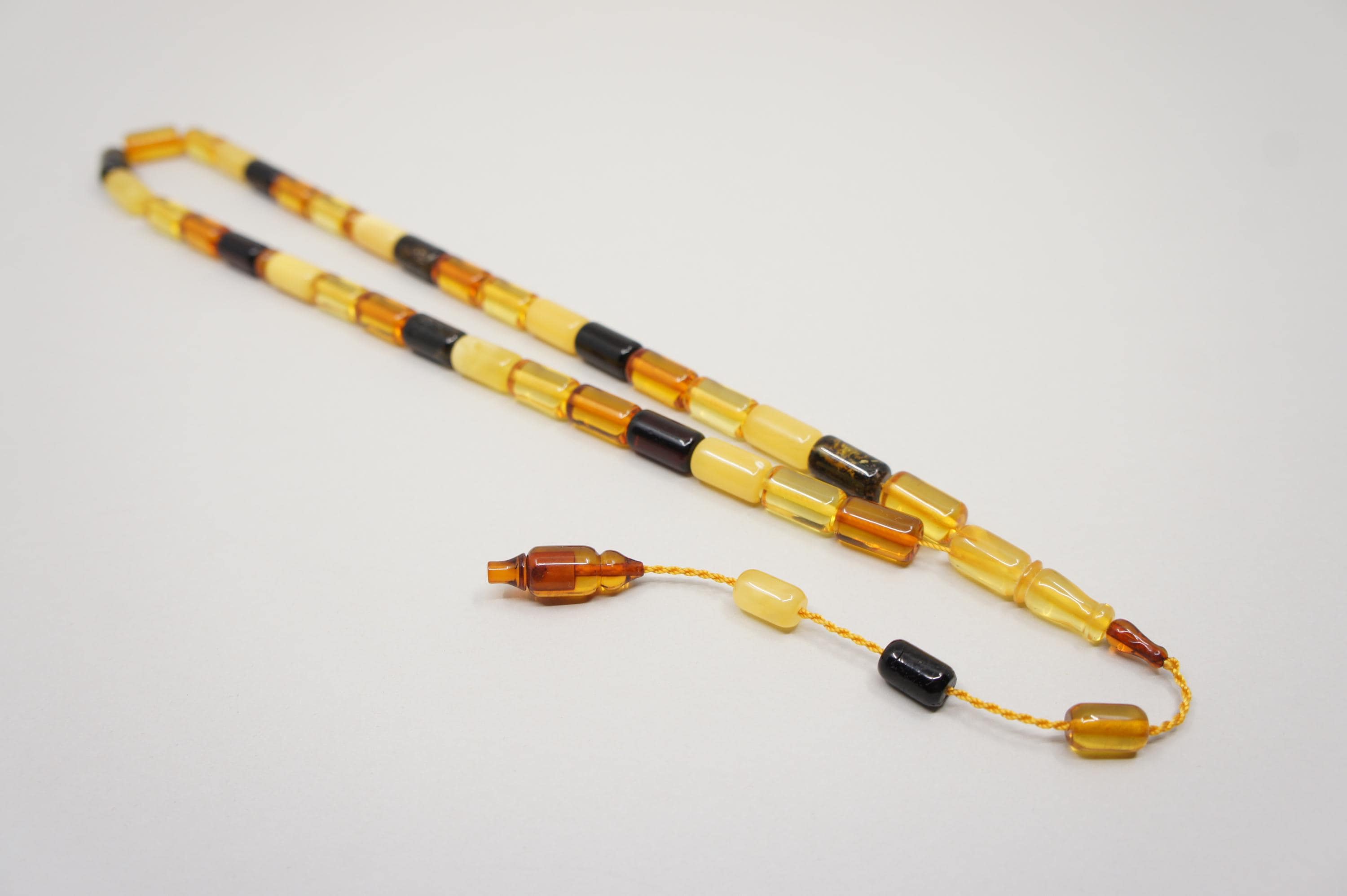 Islamic Baltic Amber Prayer Beads: 33 Capsule Bead, Muslim Tasbih Misbaha, Handmade Rosary #2266 - image 4