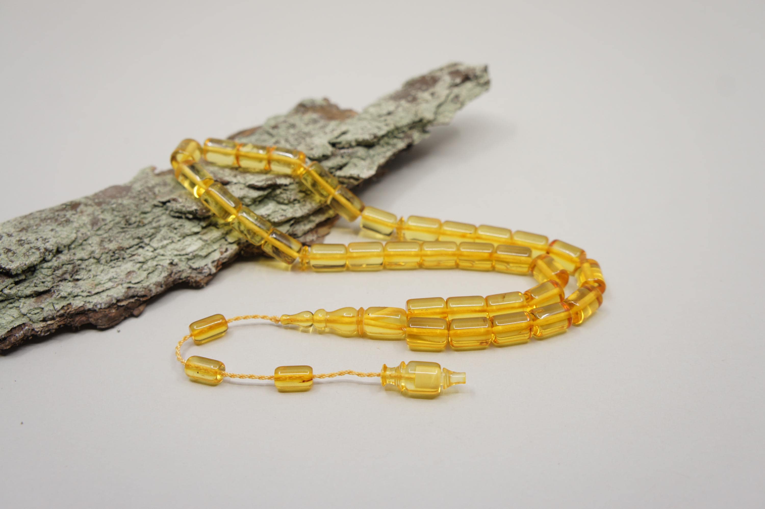 Islamic Natural Baltic Amber Prayer 33 Capsule Beads, Muslim Tasbih Misbaha, Handmade Rosary #2430