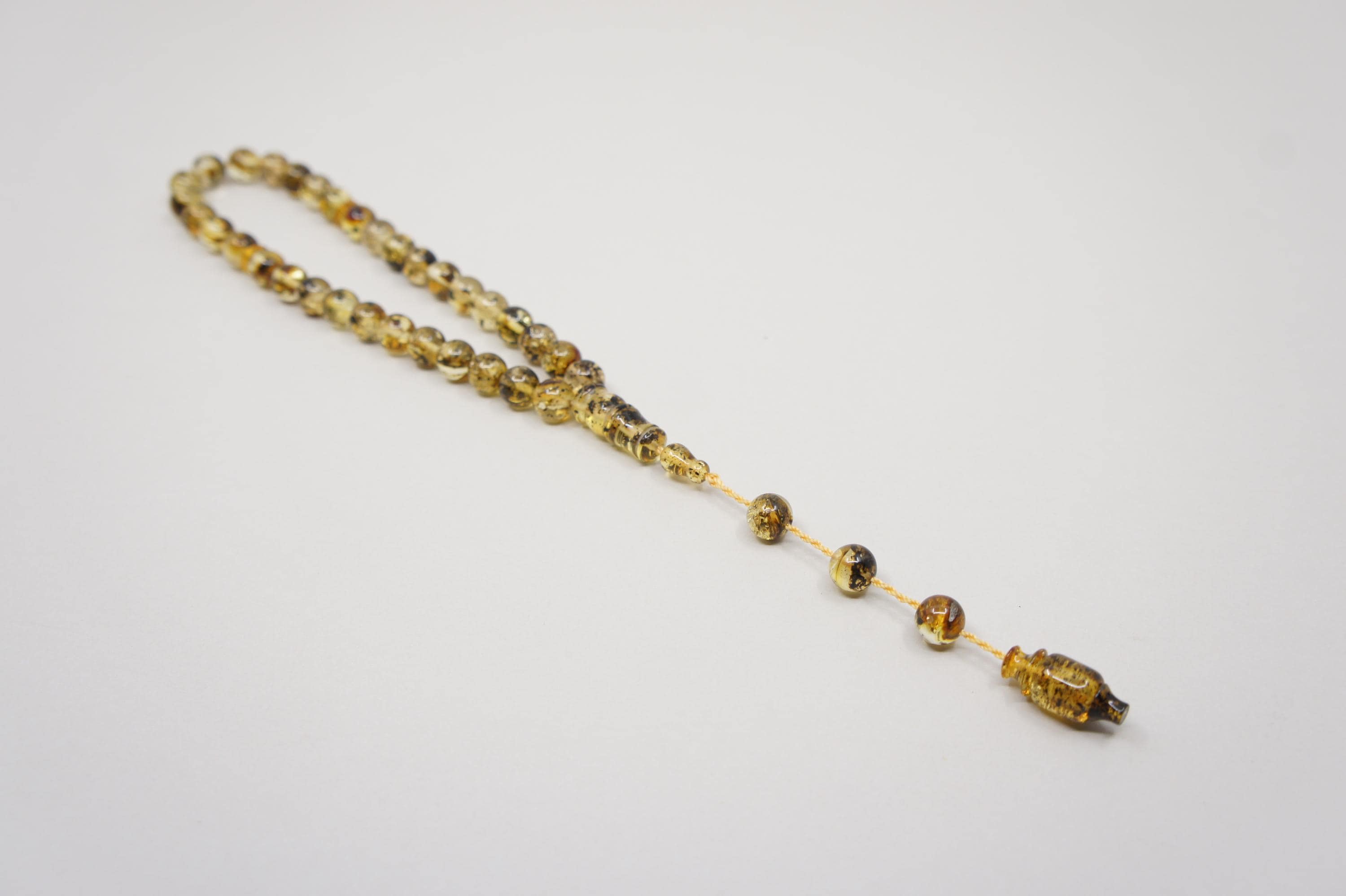 Islamic Natural Baltic Amber Prayer 33 Round Beads, Muslim Tasbih Misbaha, Handmade Rosary #1748 - image 4