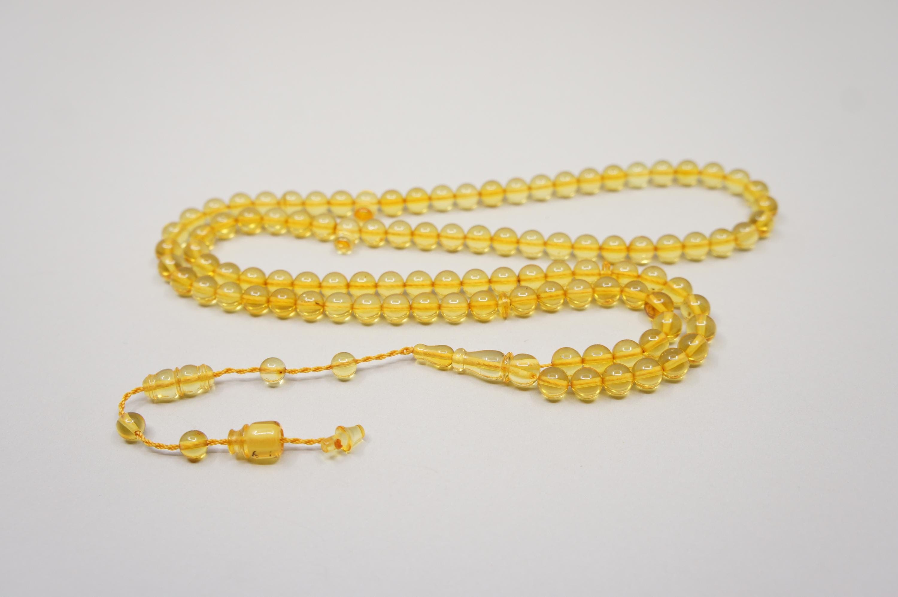 Baltic Amber Islamic Prayer 99 Round Beads: Handmade, Muslim Tasbih Misbaha Rosary #2556 - image 4