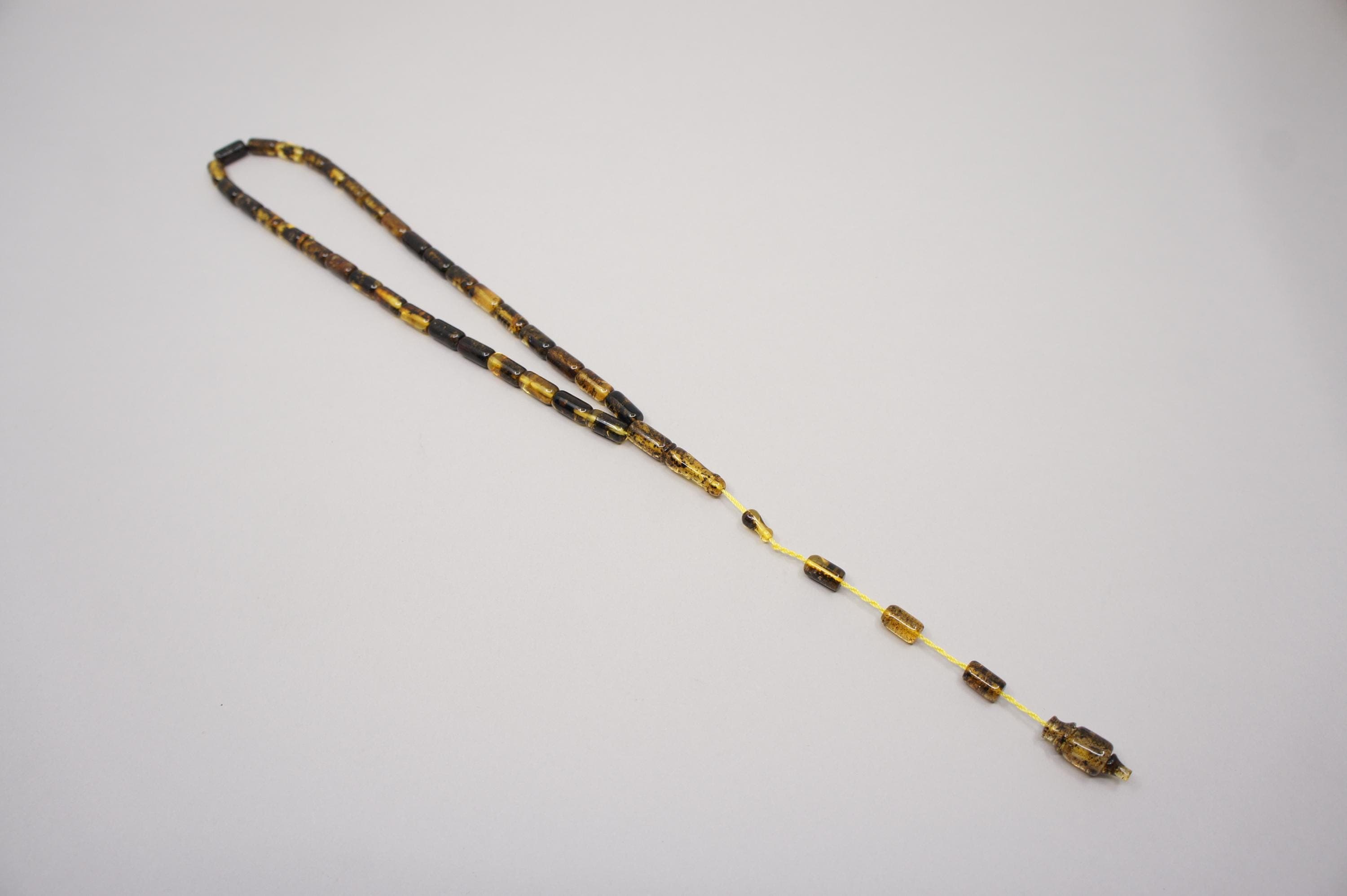 Islamic Baltic Amber Prayer 33 Inclusion Capsule Beads, Muslim Tasbih Misbaha Rosary, Handmade #2590 - image 5