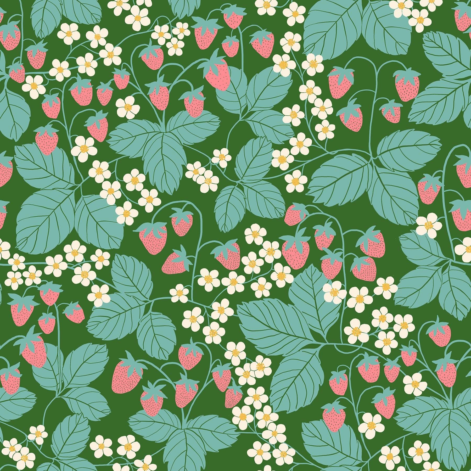 Strawberry Field End Green from Reimagined Landscapes Collection by Jen Hewett for Ruby Star Society